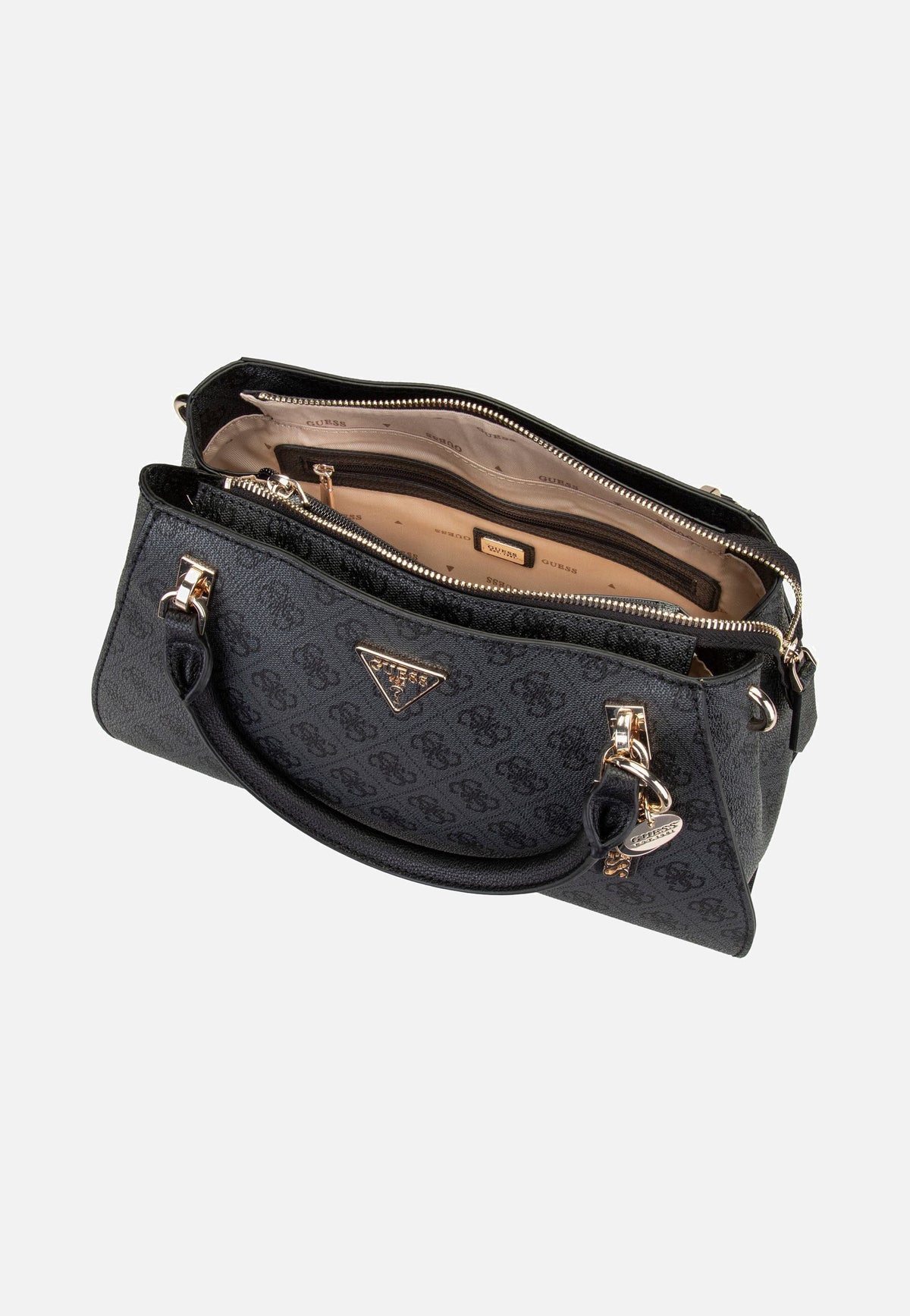 Guess Noelle II Luxury SAT 72070 Logo Coal Henkeltasche