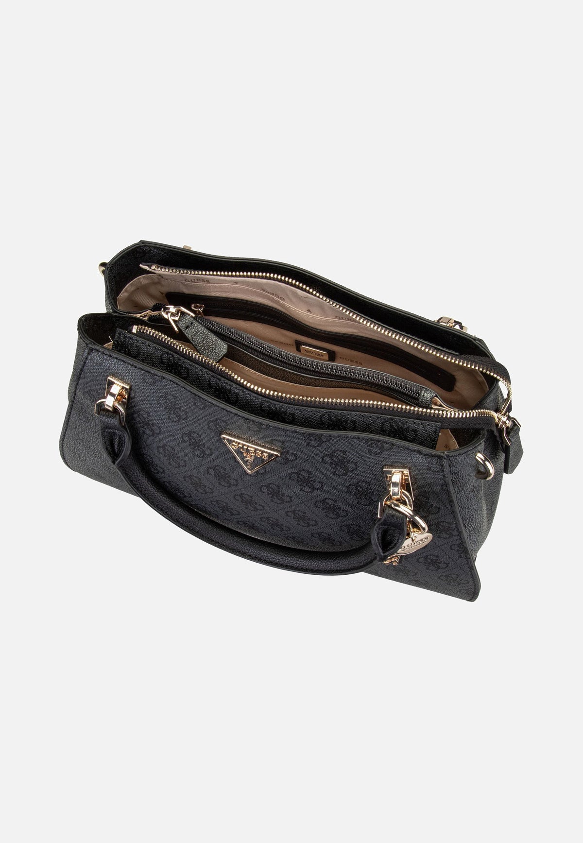 Guess Noelle II Luxury SAT 72070 Logo Coal Henkeltasche