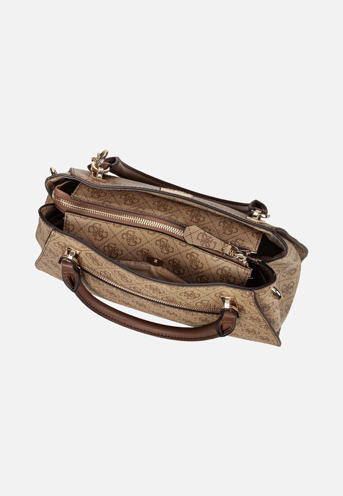 Guess Noelle II Luxury SAT 72070 Logo Latte/Brown Henkeltasche