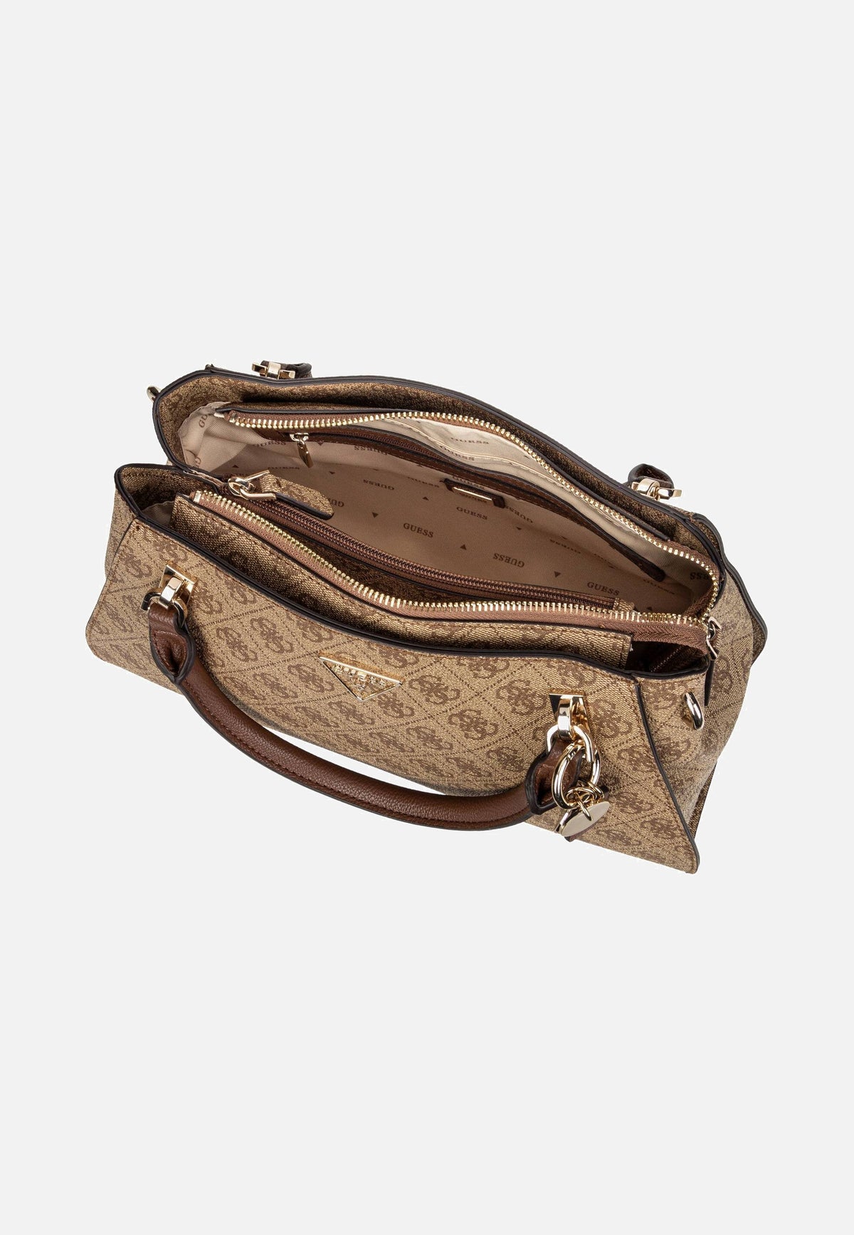 Guess Noelle II Luxury SAT 72070 Logo Latte/Brown Henkeltasche