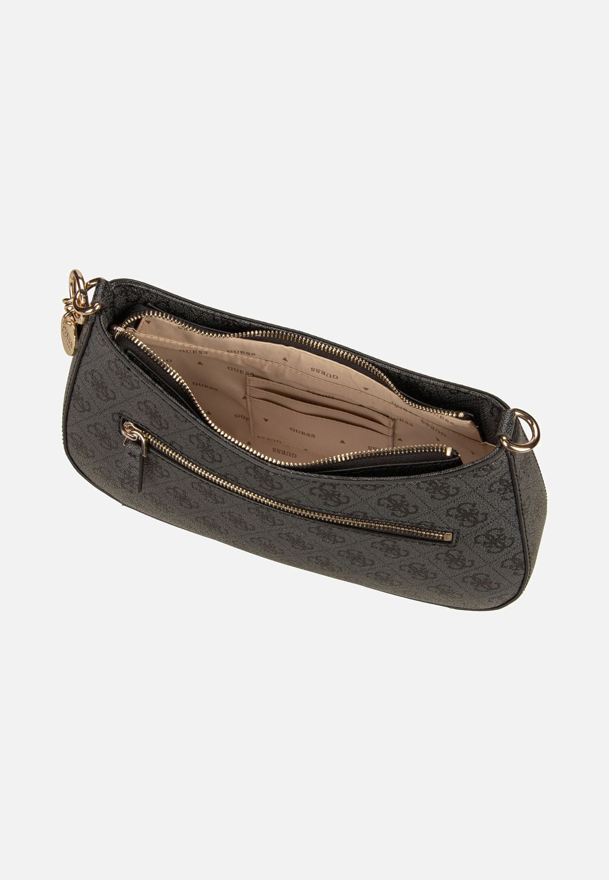 Guess Noelle II Top Zip SHB 72180 Logo Coal Abendtasche