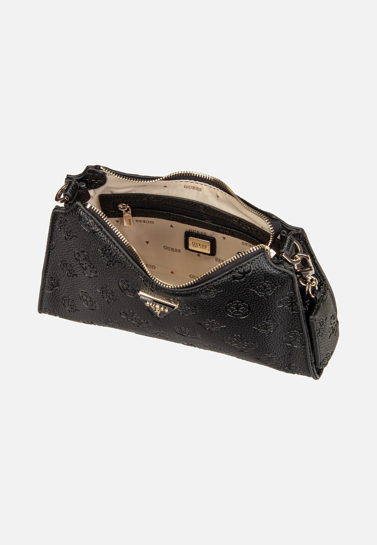 Guess Cresidia II Top Zip Shldr Black Logo Schultertasche