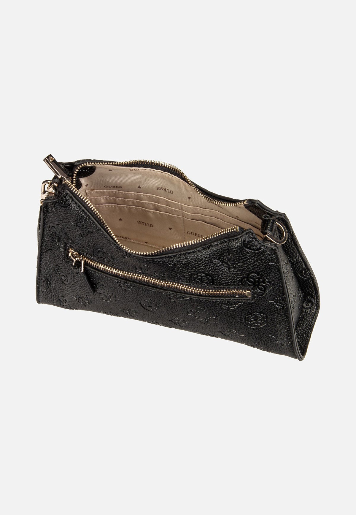 Guess Cresidia II Top Zip Shldr Black Logo Schultertasche
