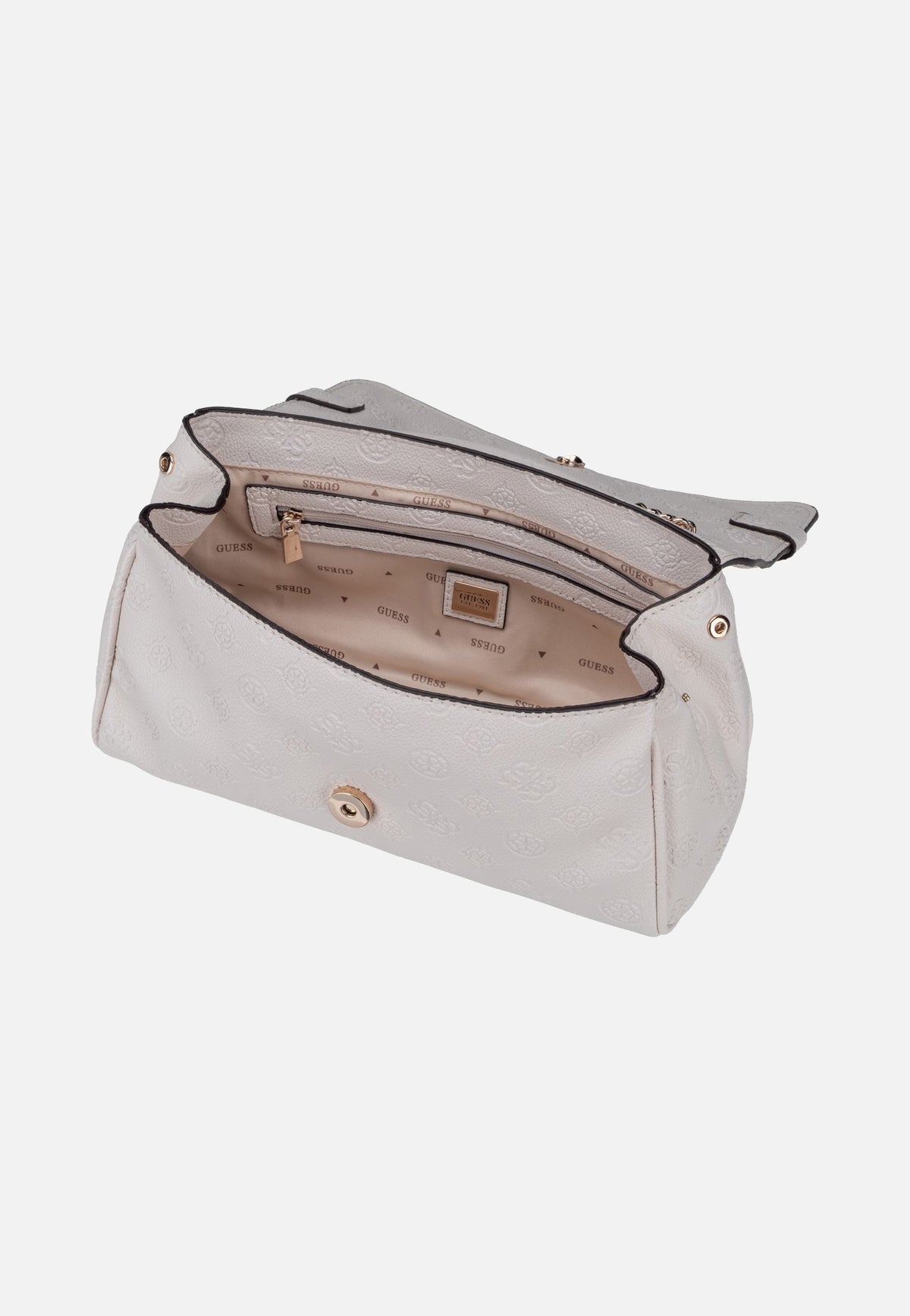 Guess Ella Logo Convertible Flap 46210 Stone Logo Abendtasche
