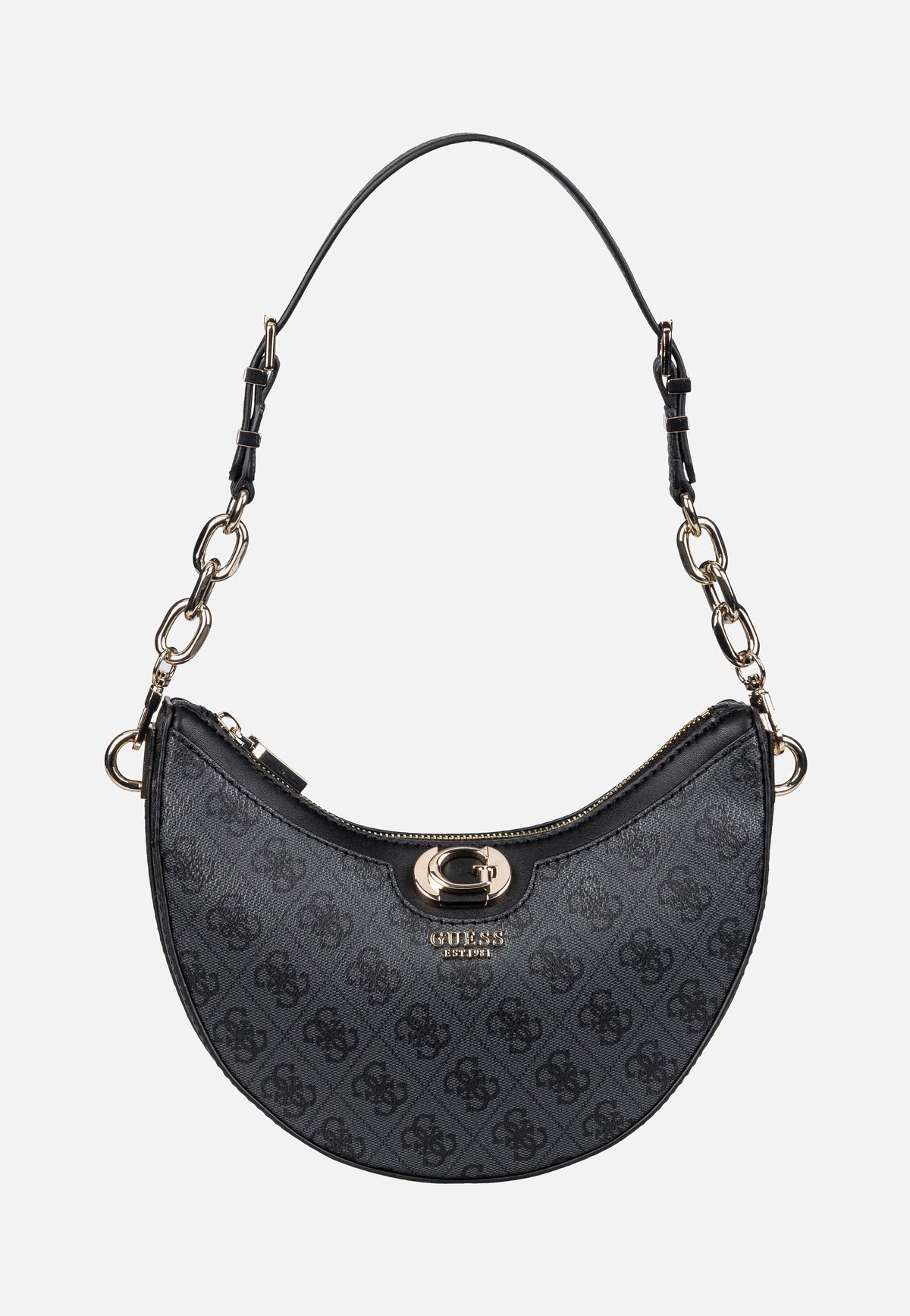 Guess Orlina Logo Top Zip 40180 Coal Schultertasche