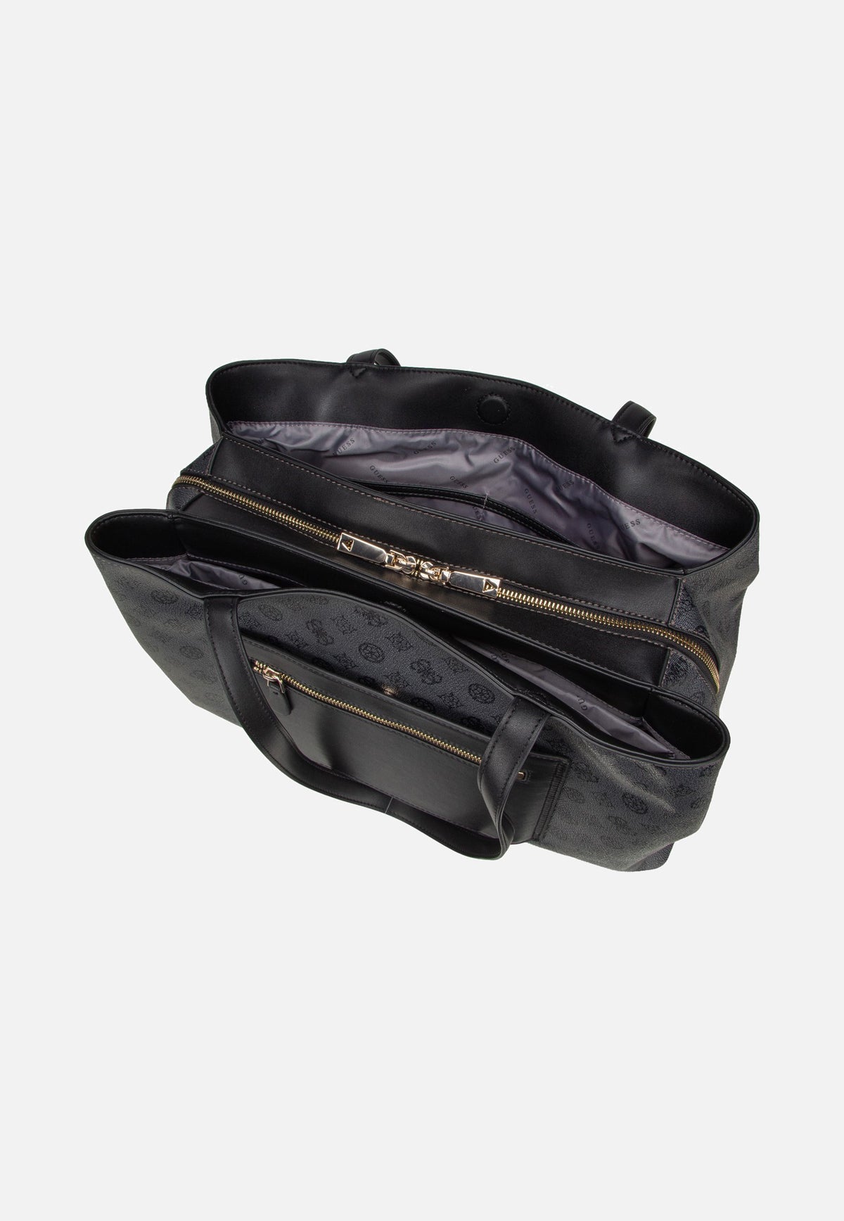 Guess Wilder Tri Compartment Tote Charcoal Shopper