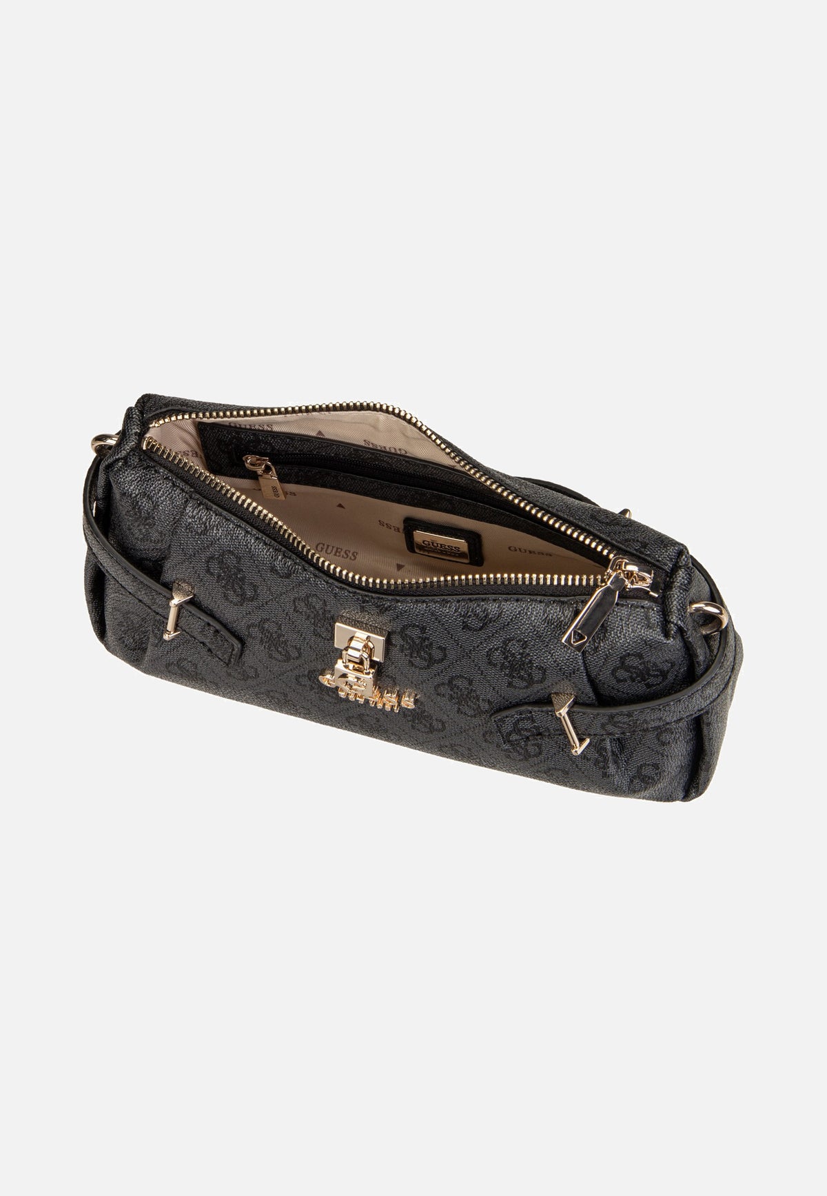 Guess Yesba Mini Top Zip Coal Logo Schultertasche