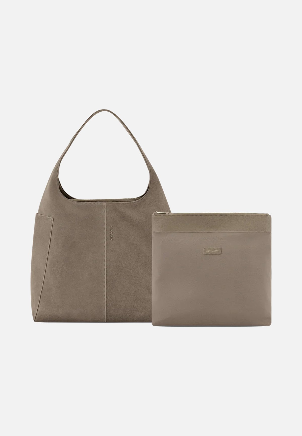 Hey Marly Alltime Lover Suede L Mocha Hobo Bag