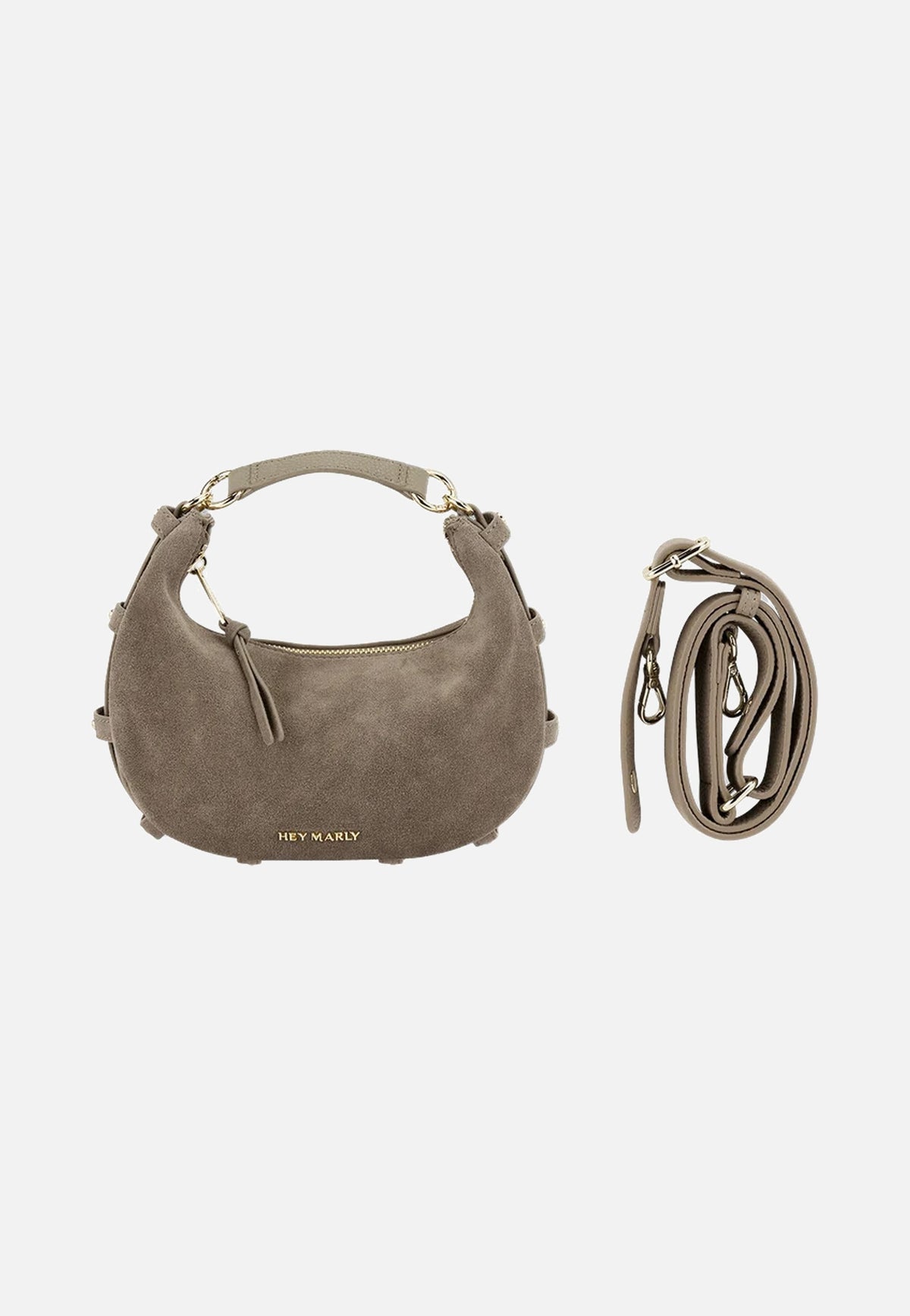 Hey Marly Lifetime Sister Suede S Mocha Crossbody Bag