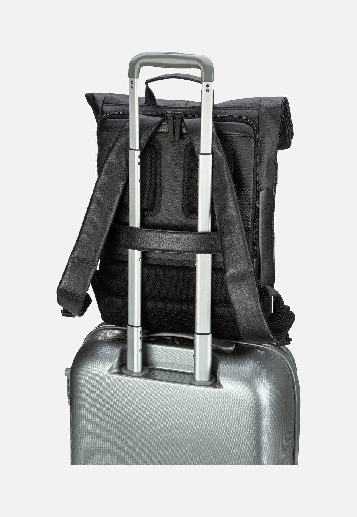 Jost Stockholm Courier Black Rolltop Rucksack