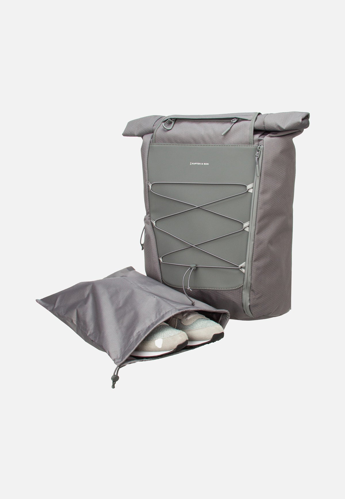 Kapten & Son Banff Stone Grey Rolltop Rucksack