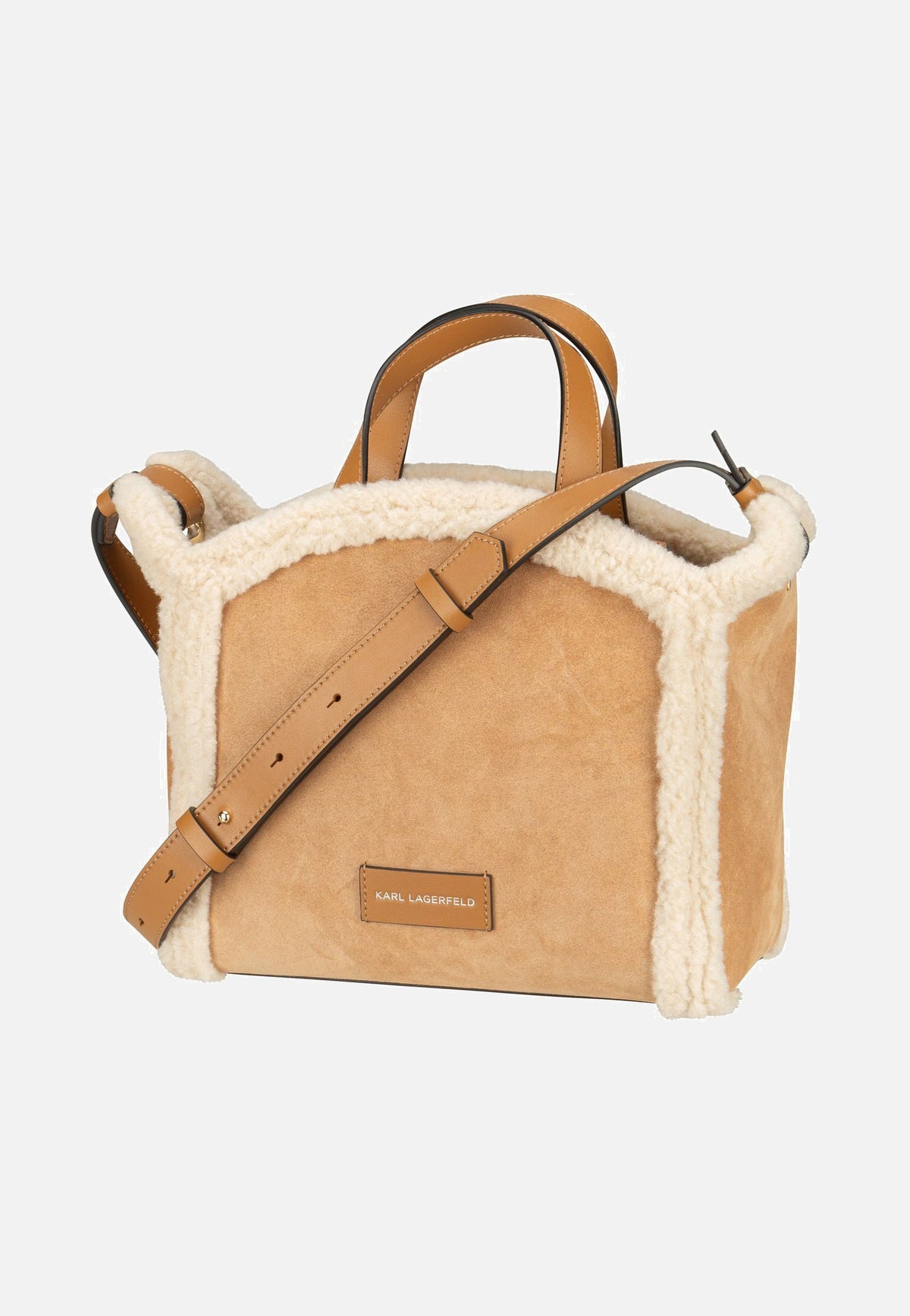 Karl Lagerfeld K/ circle SM Tote Shearling Caramel Umhängetasche
