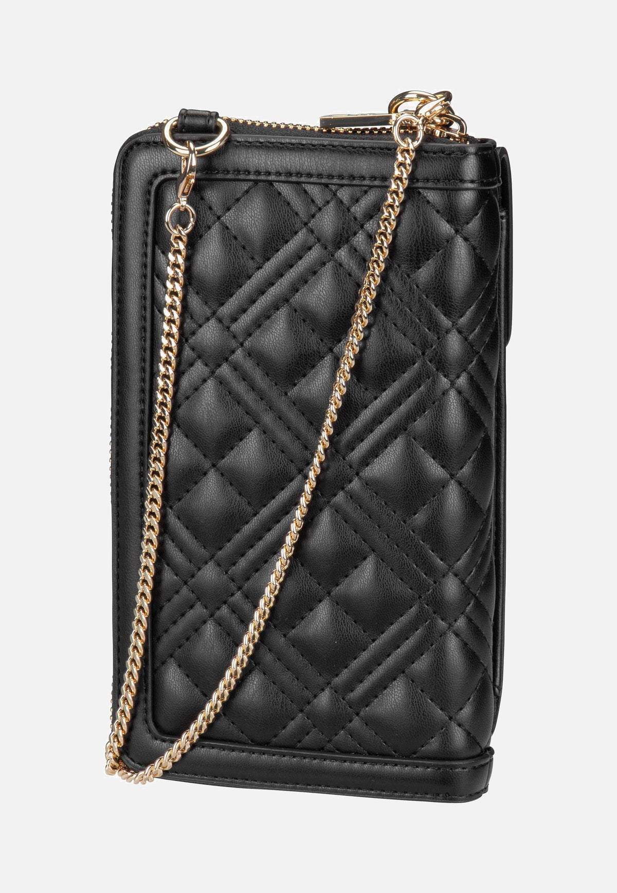 Love Moschino SLG Quilted 5682 Black Galvanica Oro Handytasche