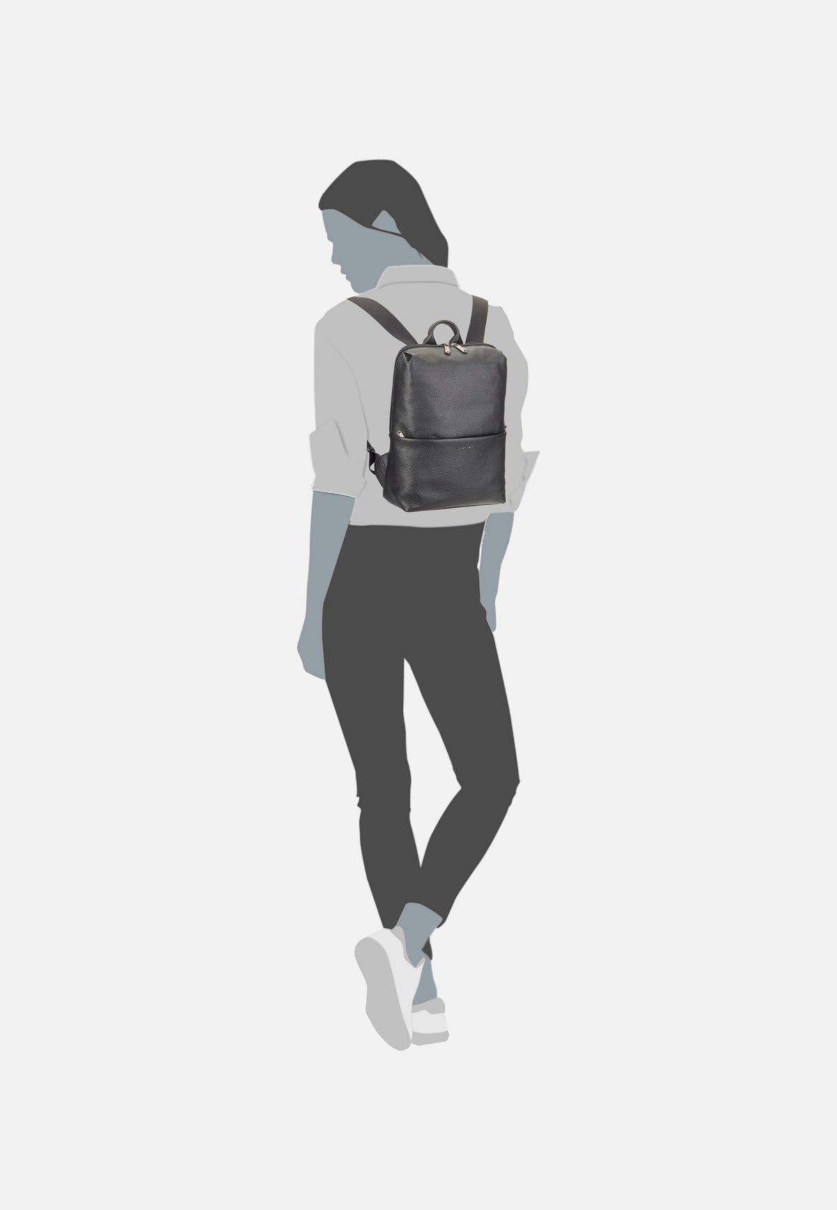 Mandarina Duck Mellow Leather Squared FZT38 Nero Rucksack