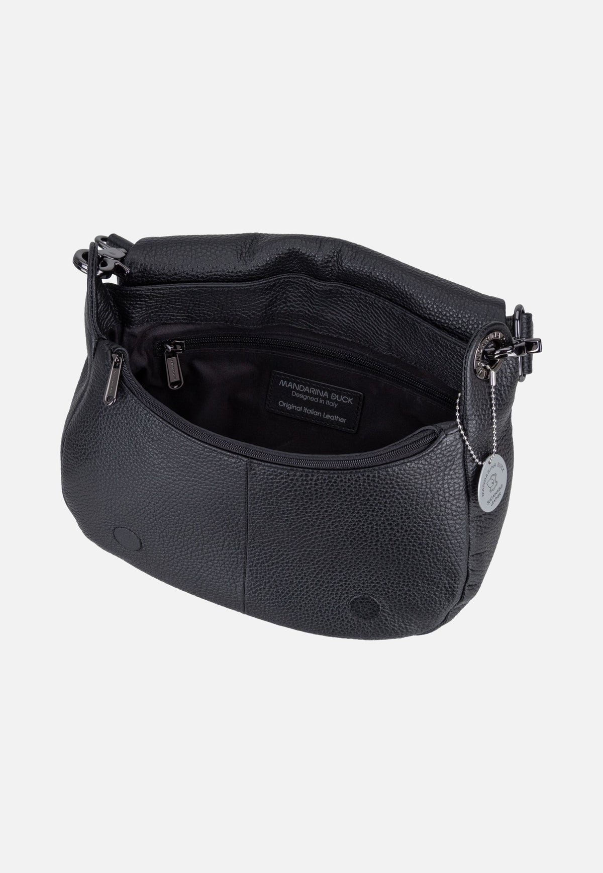 Mandarina Duck Mellow Leather Soft Hunting FZTA9 Nero Shoulder Bag