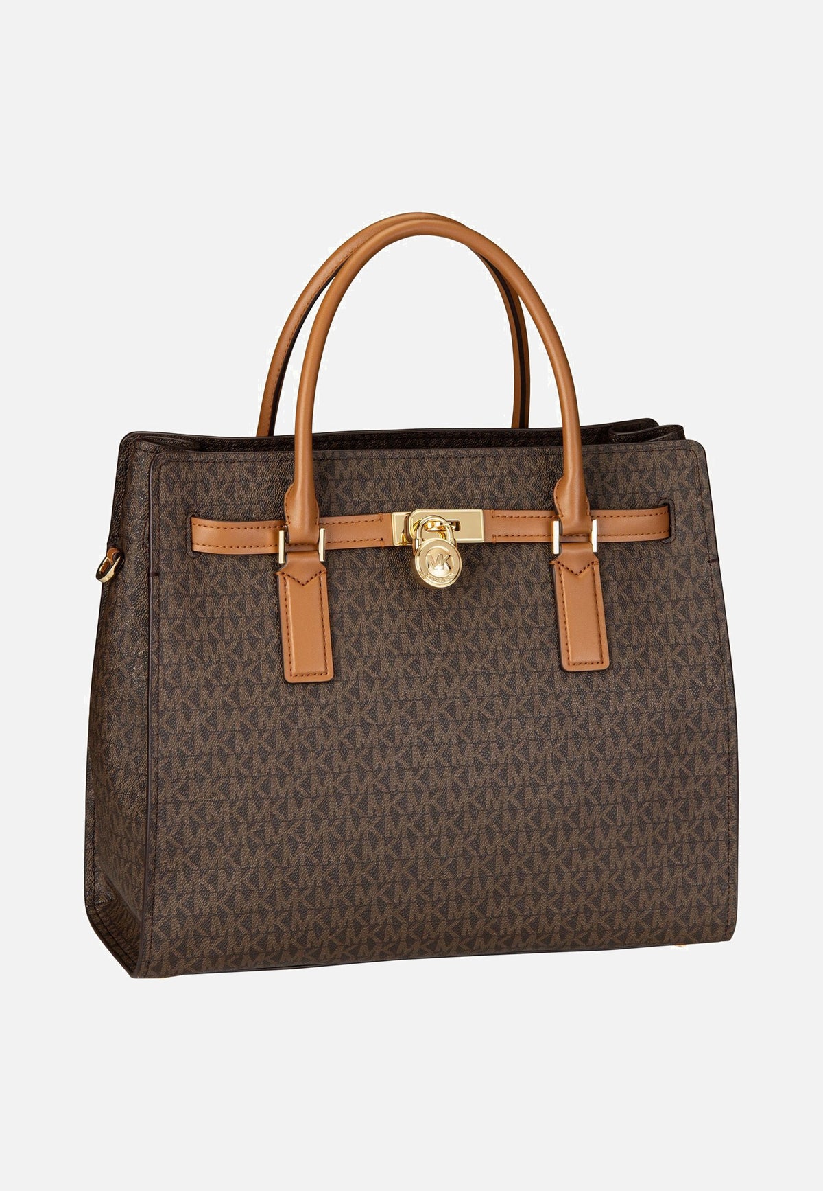 Michael Kors Hamilton LG Satchel MK SIG Brown/Acorn Satchel
