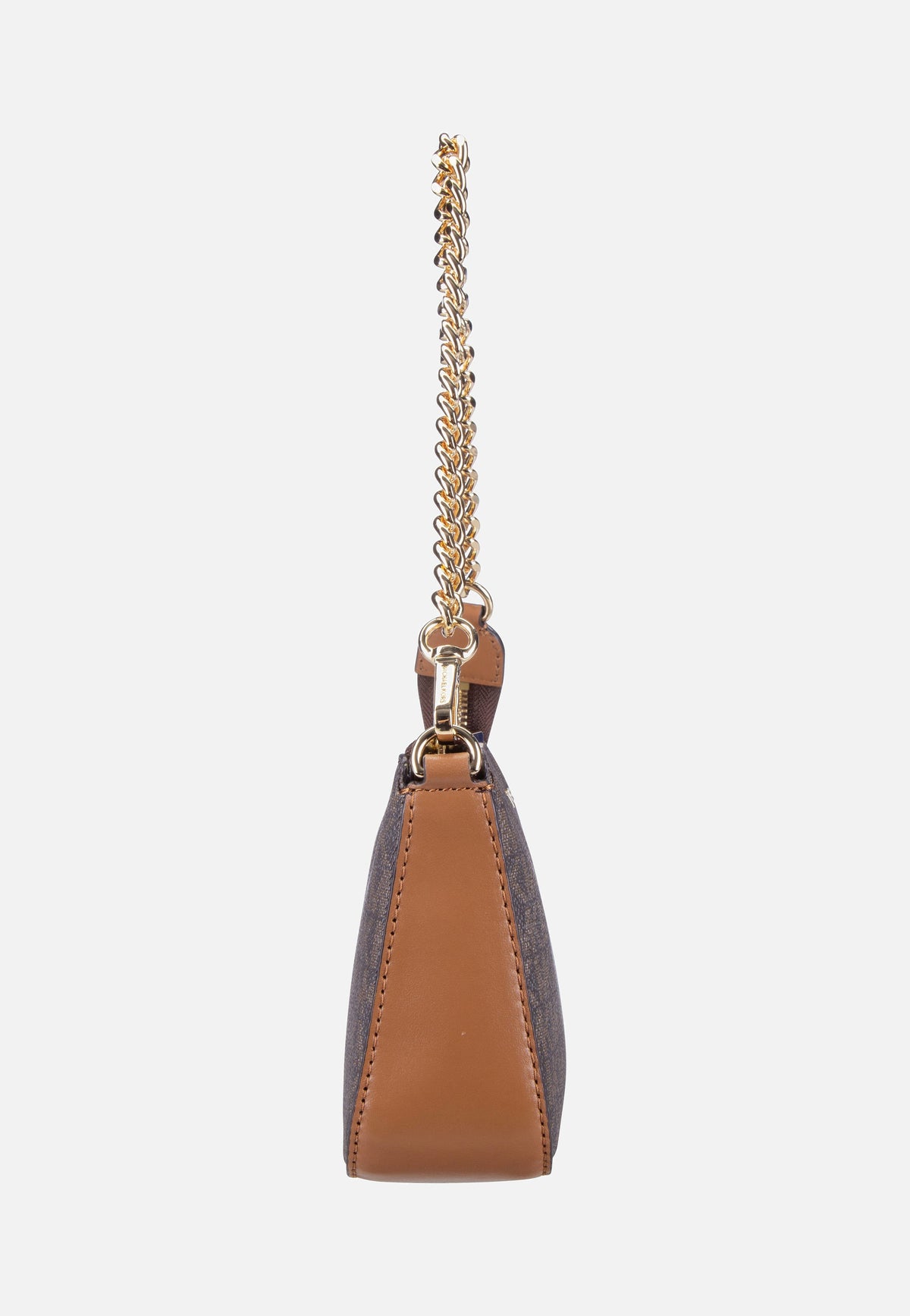 Michael Kors Jet Set Medium Chain Pouchette Lux MK Signature Brown Abendtasche