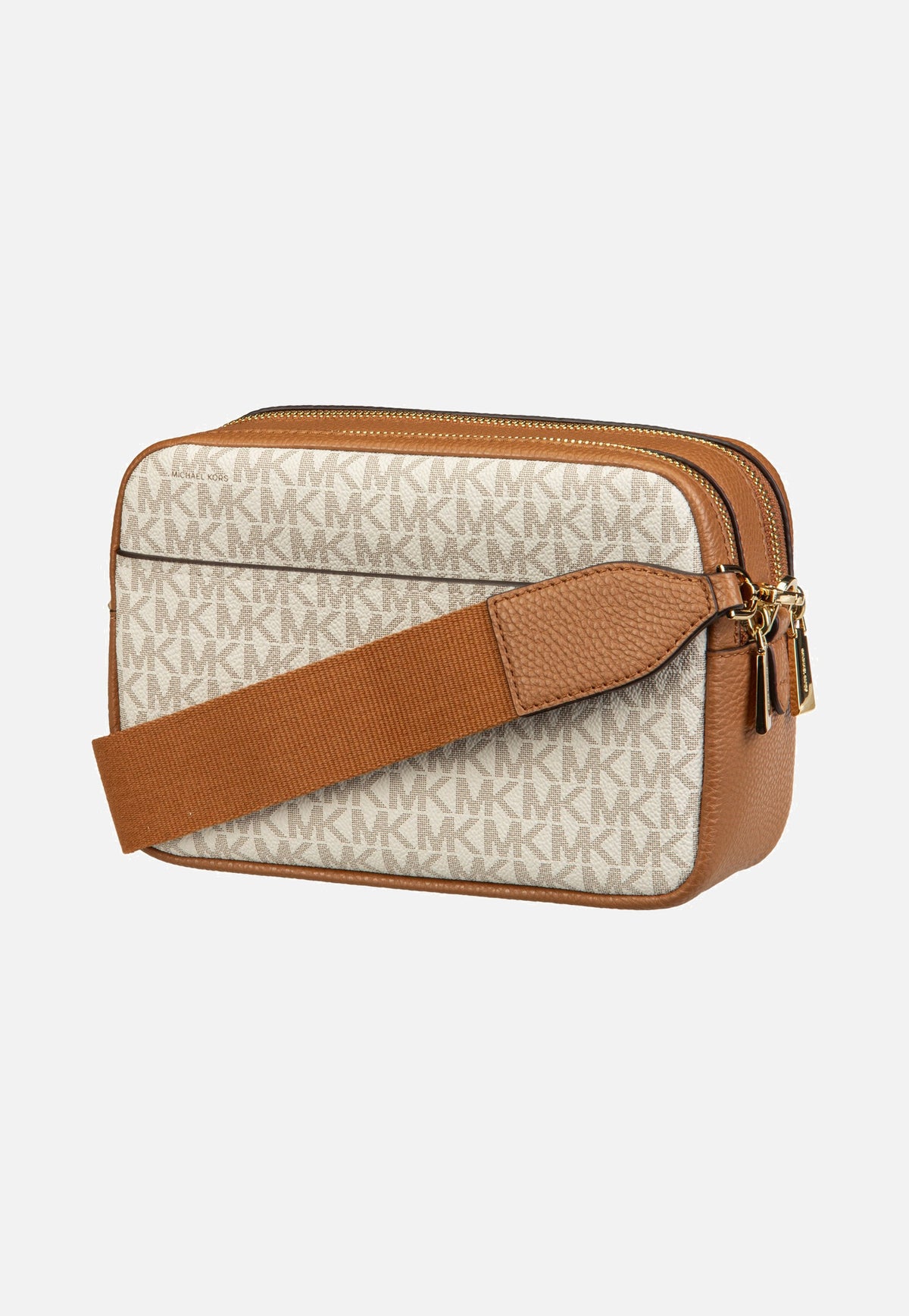Michael Kors Bryant MD Double Zip Chain Cam Vanilla/Acorn Umhängetasche