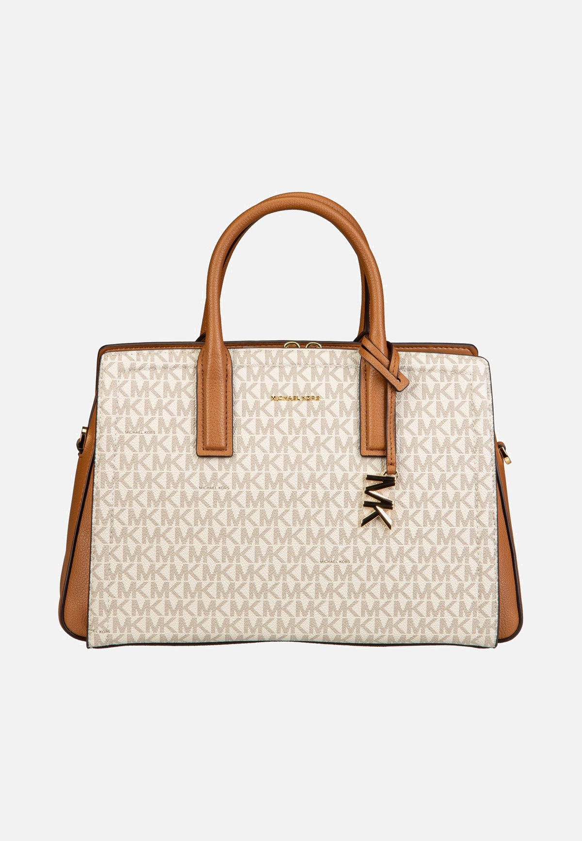 Michael Kors Laila MD Satchel Vanilla/Acorn Satchel