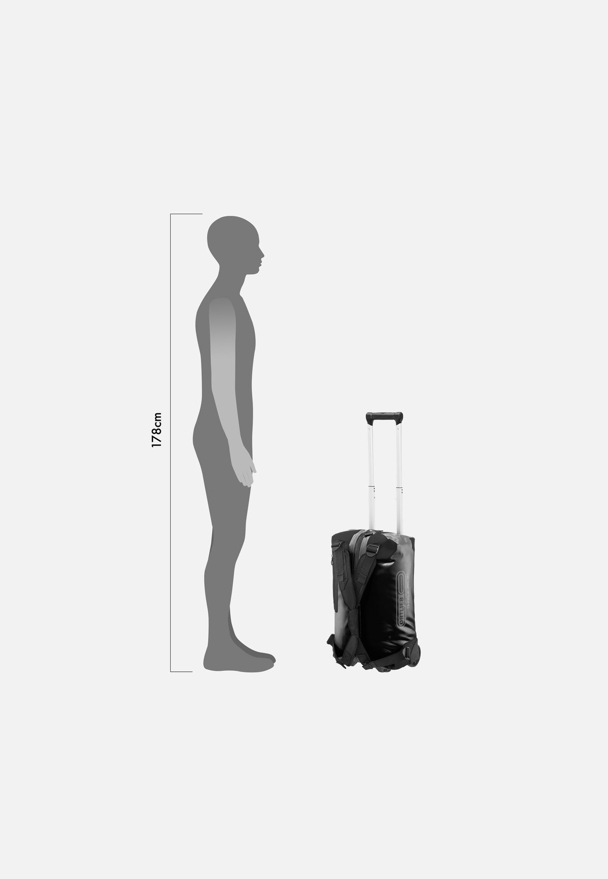ORTLIEB Duffle RG 34L Schwarz Reisetasche mit Rollen