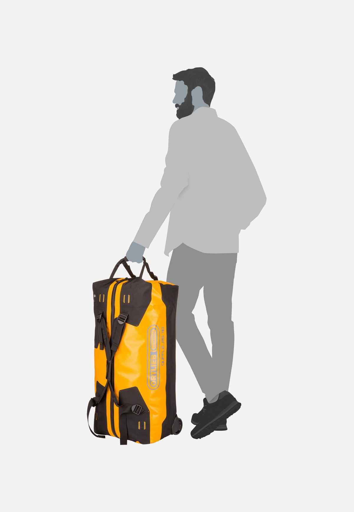 ORTLIEB Duffle RS 110L Sonnengelb Schwarz Reisetasche mit Rollen