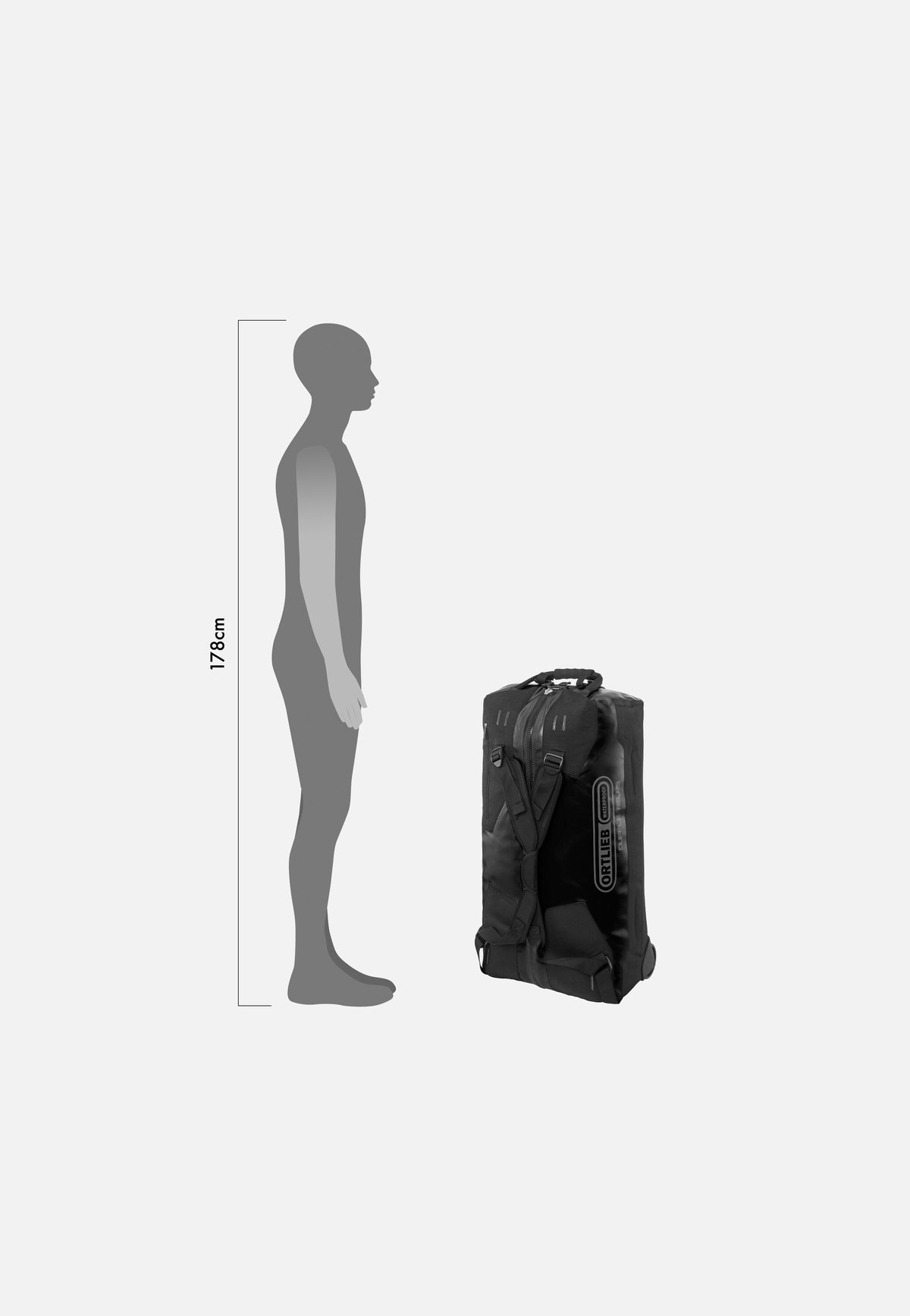 ORTLIEB Duffle RS 85L Schwarz Reisetasche mit Rollen