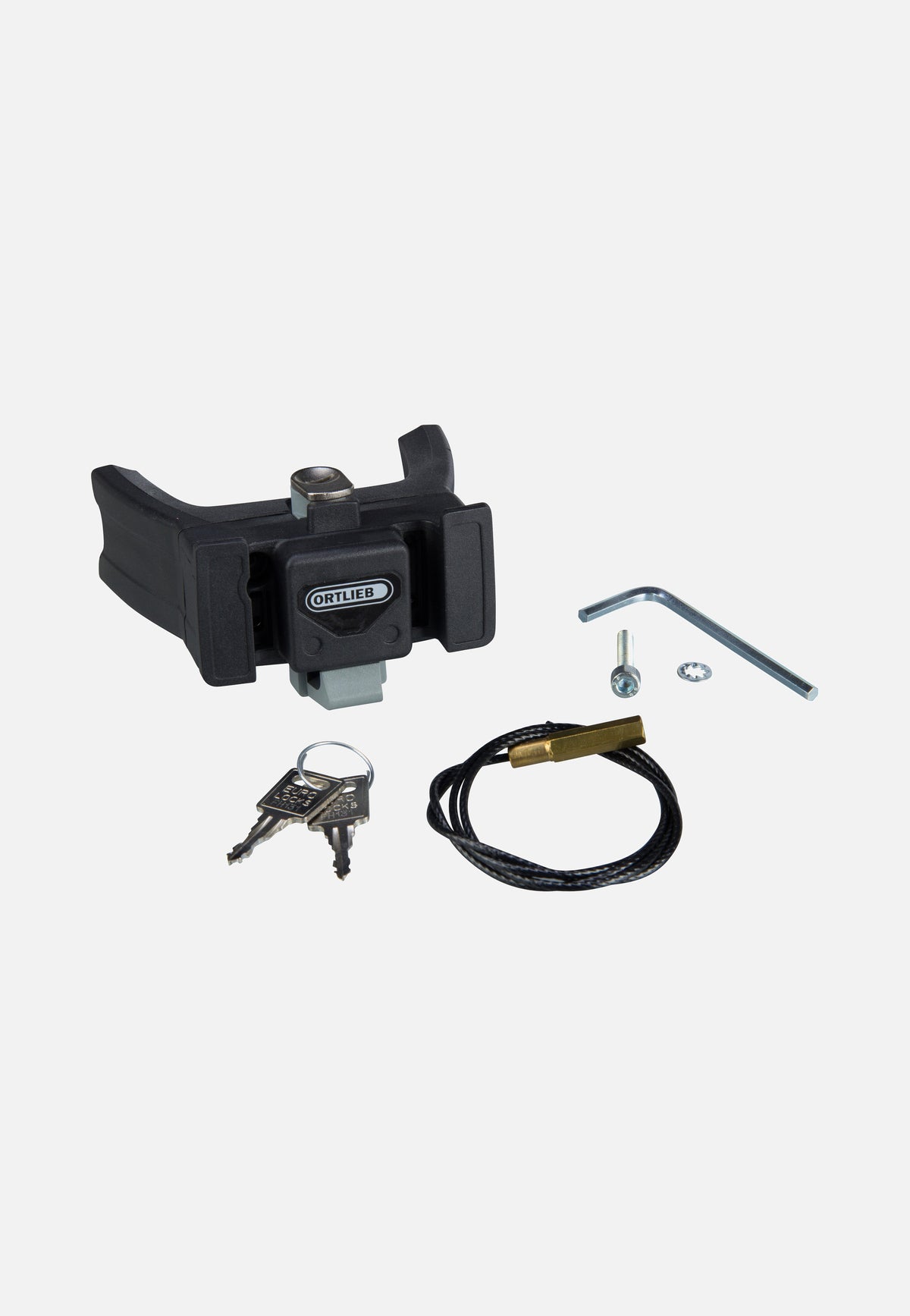 ORTLIEB Lenker Montageset E-Bike mit Schloss Schwarz Accessories