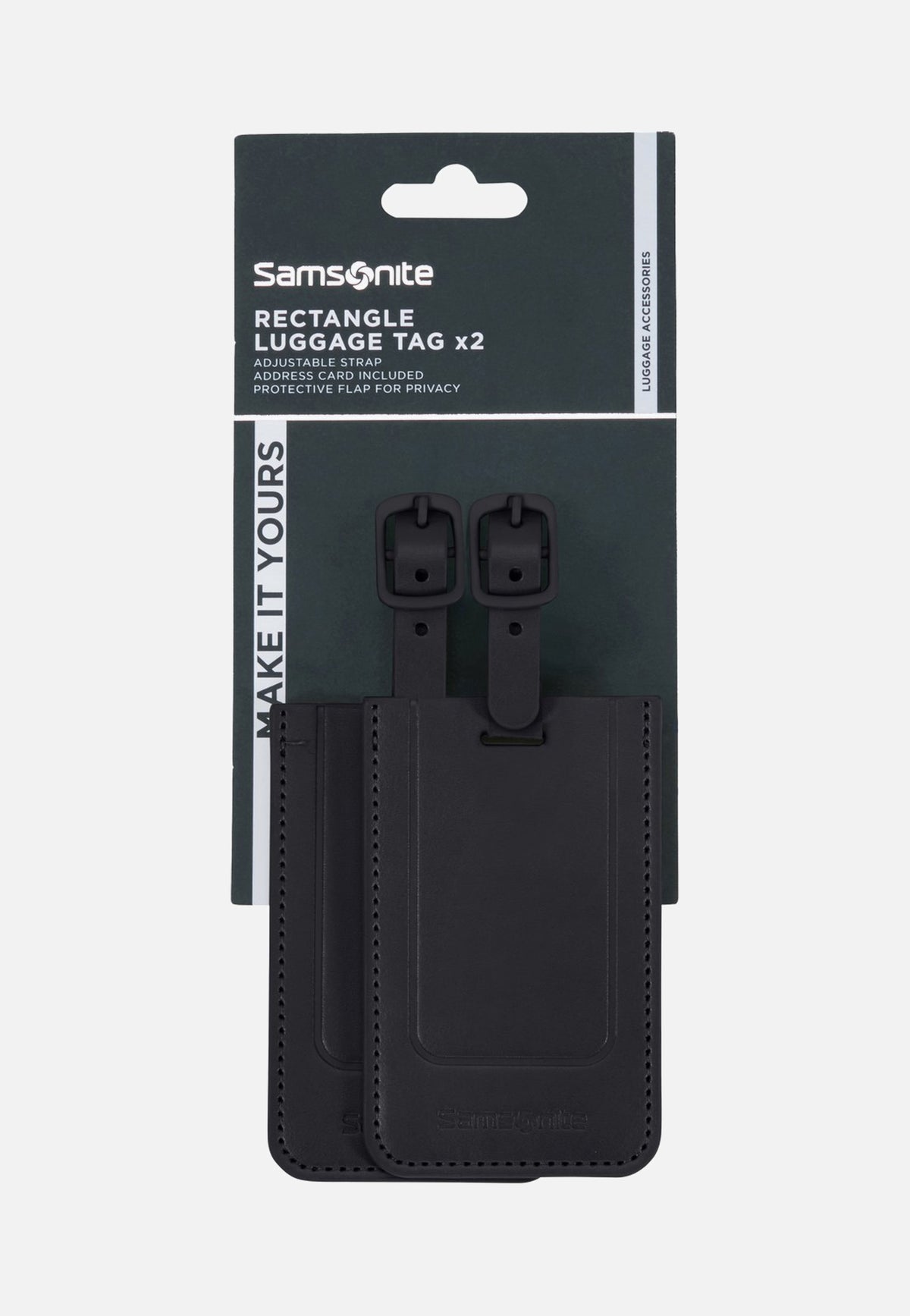 Samsonite Rectangle Luggage Tag Pack Of 2 Black Gepäckanhänger