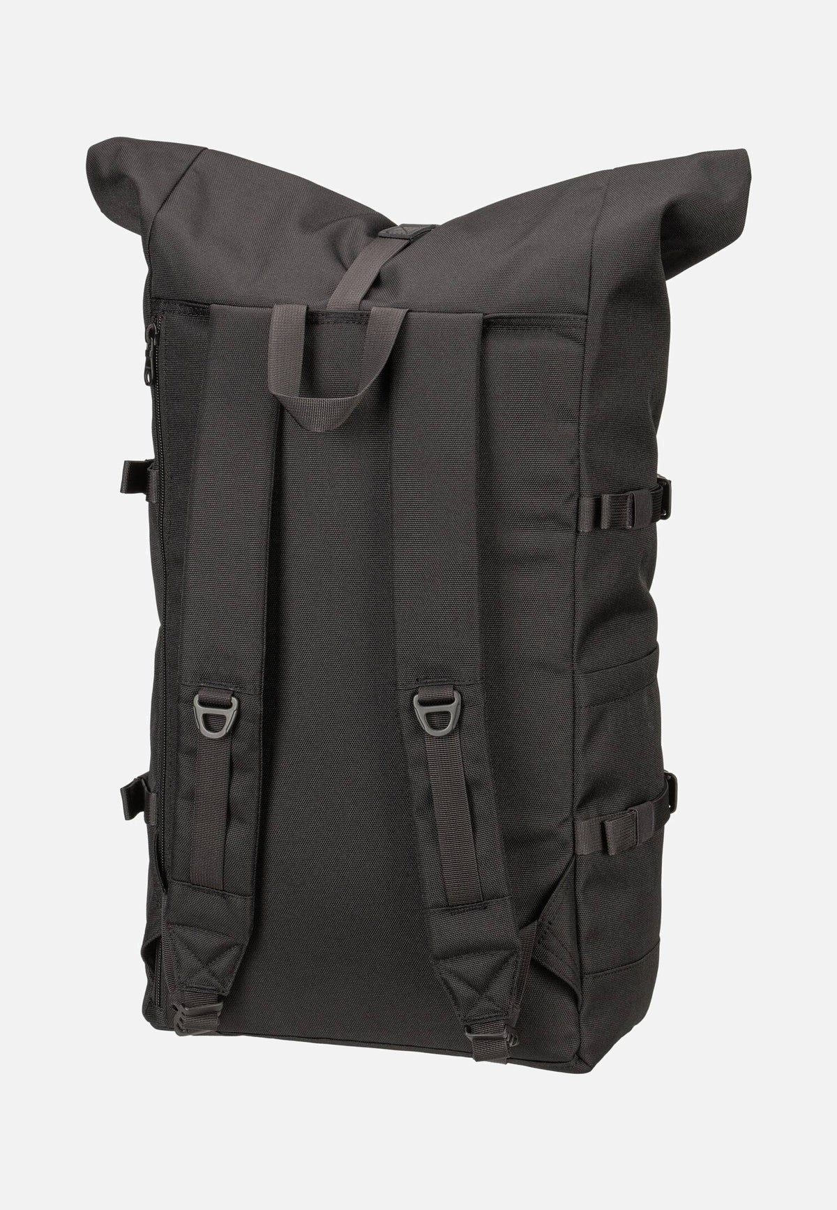 Sandqvist Icon BP L Black/Black Leather Rolltop Rucksack