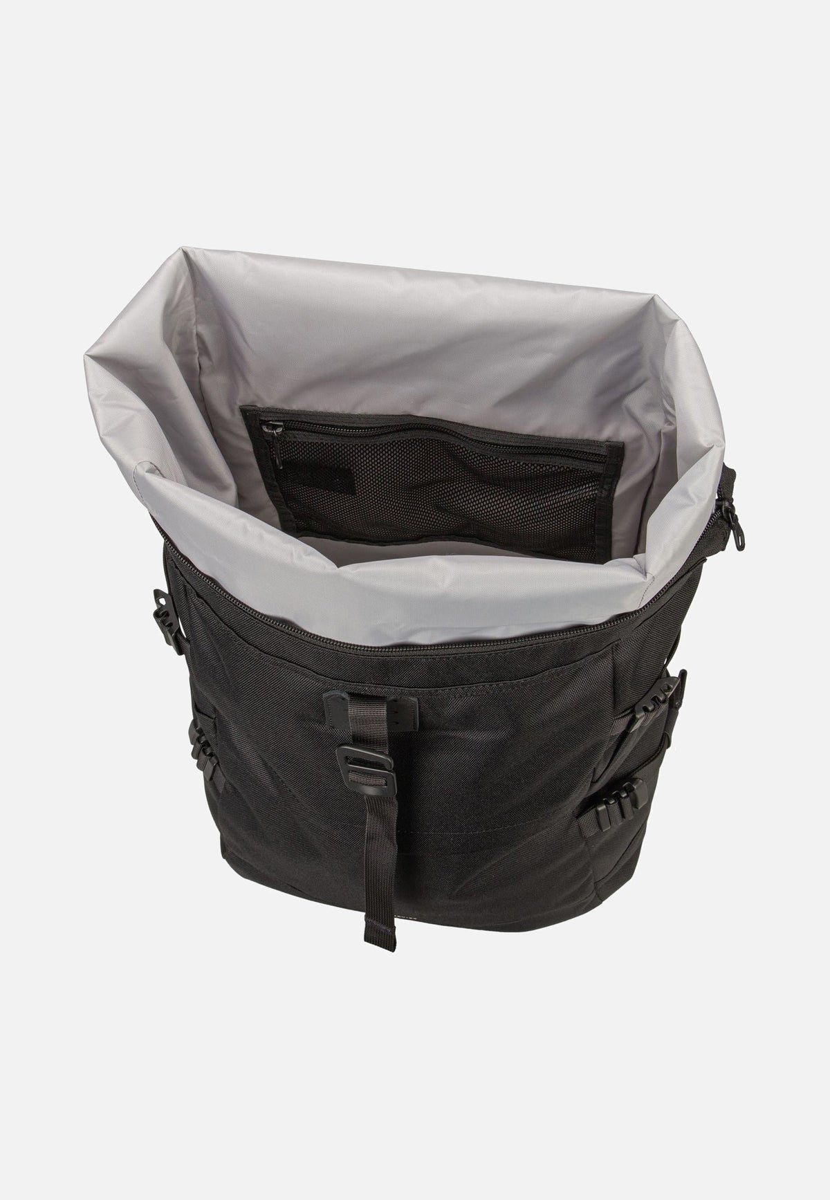 Sandqvist Icon BP L Black/Black Leather Rolltop Rucksack