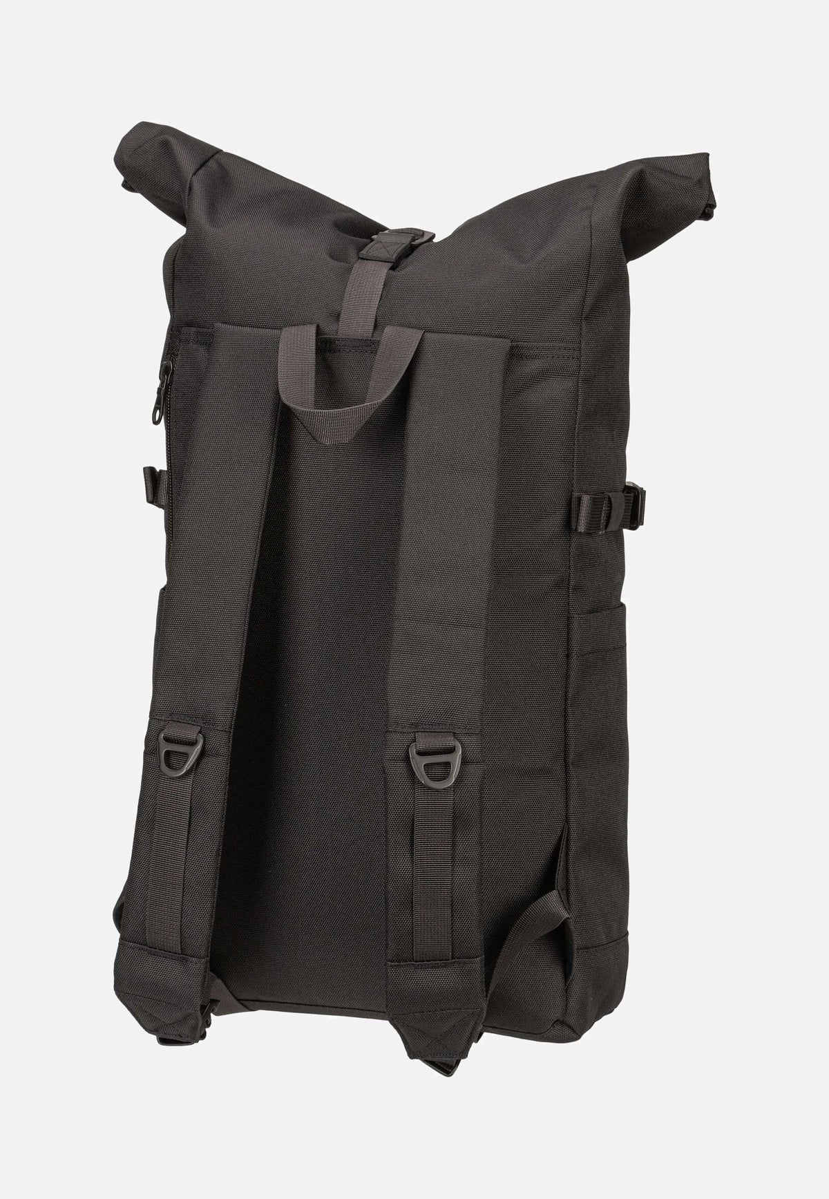 Sandqvist Icon BP M Black/Black Leather Rolltop Rucksack