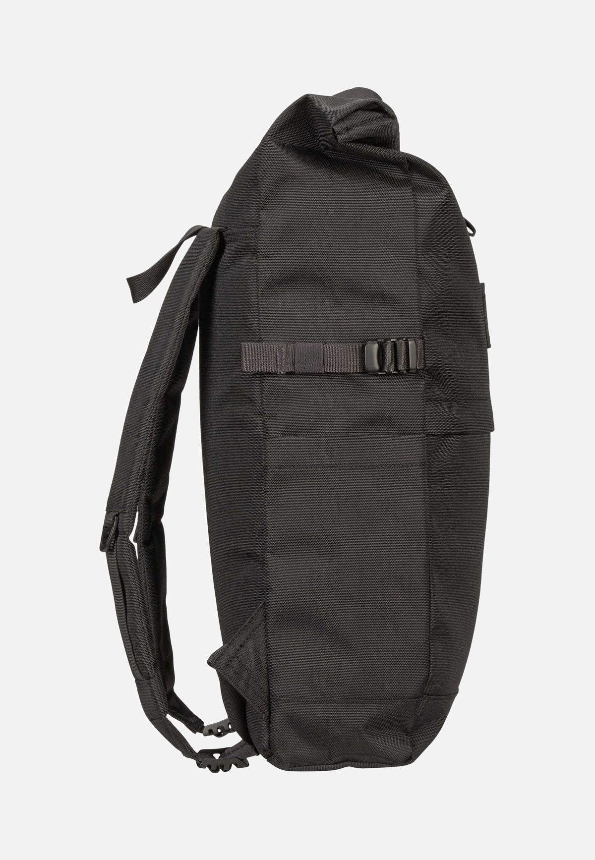 Sandqvist Icon BP M Black/Black Leather Rolltop Rucksack