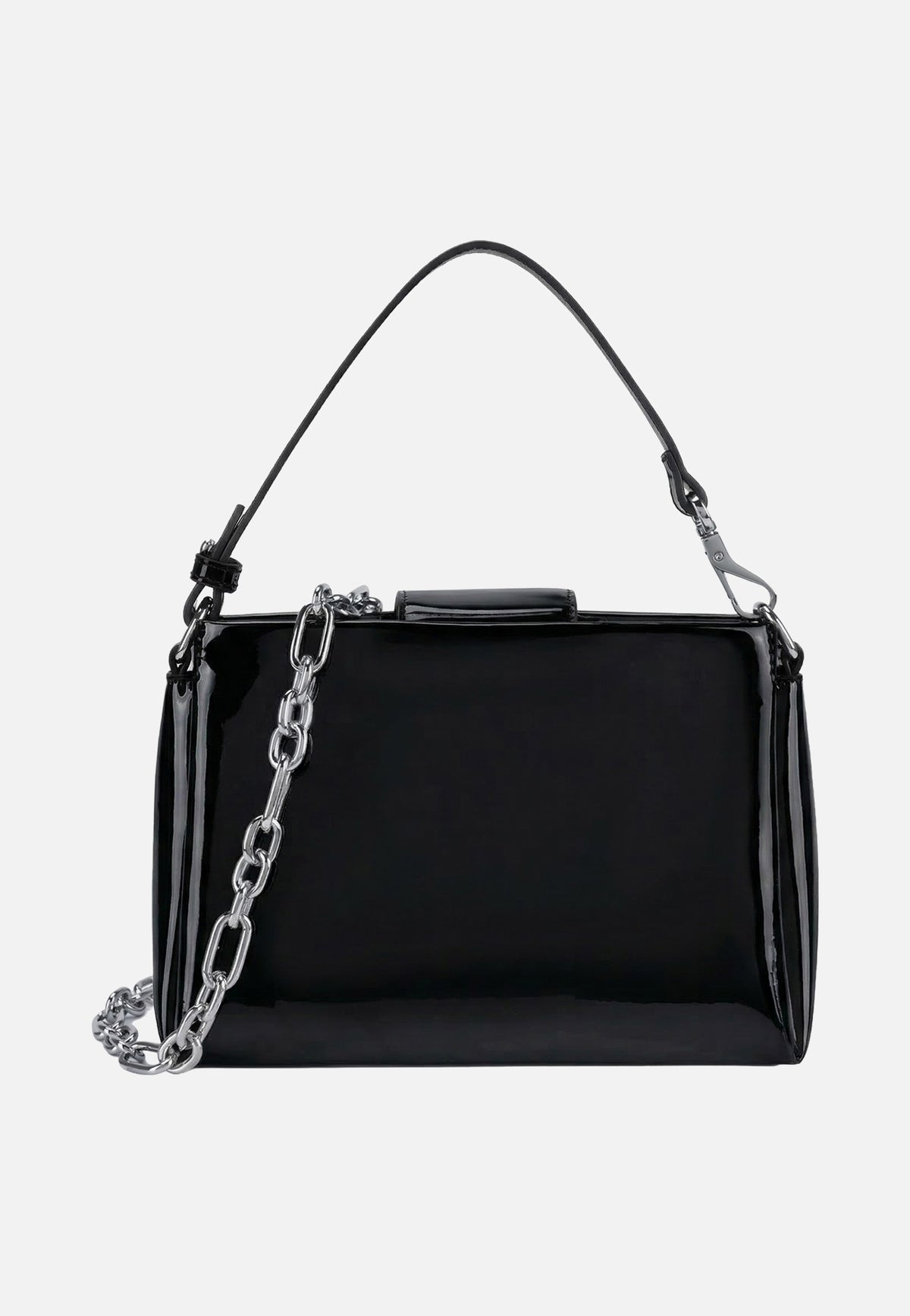 Seidenfelt Mariehamn Patent Black Abendtasche