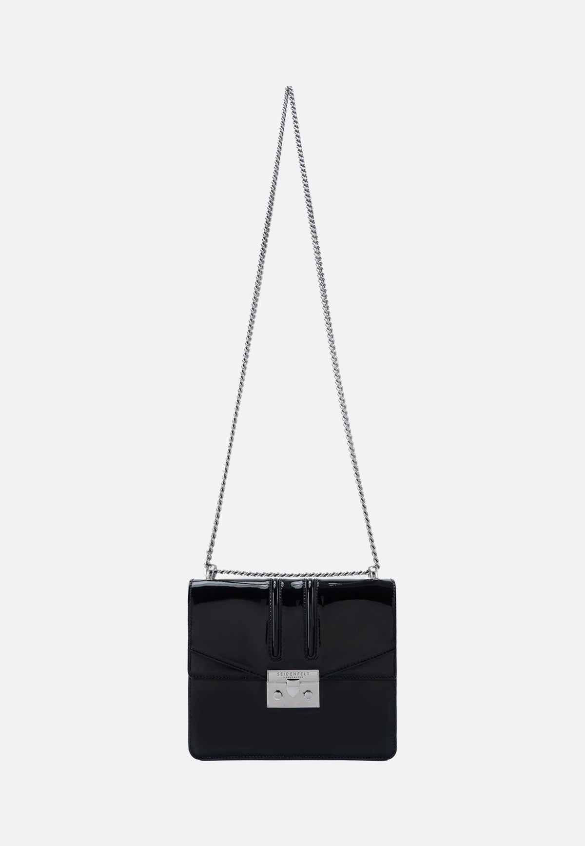 Seidenfelt Roros Mirror Patent Black Abendtasche