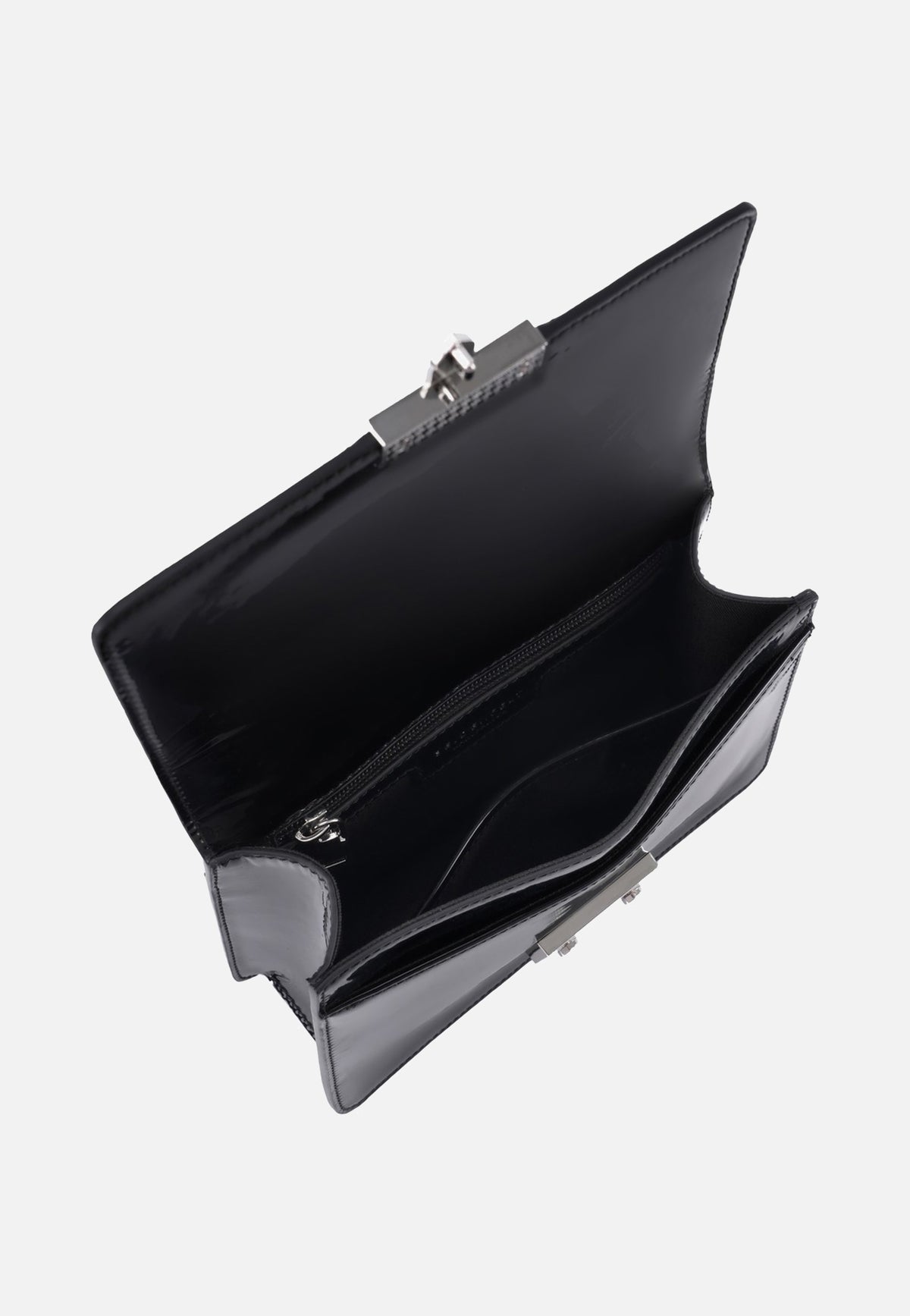 Seidenfelt Roros Mirror Patent Black Abendtasche