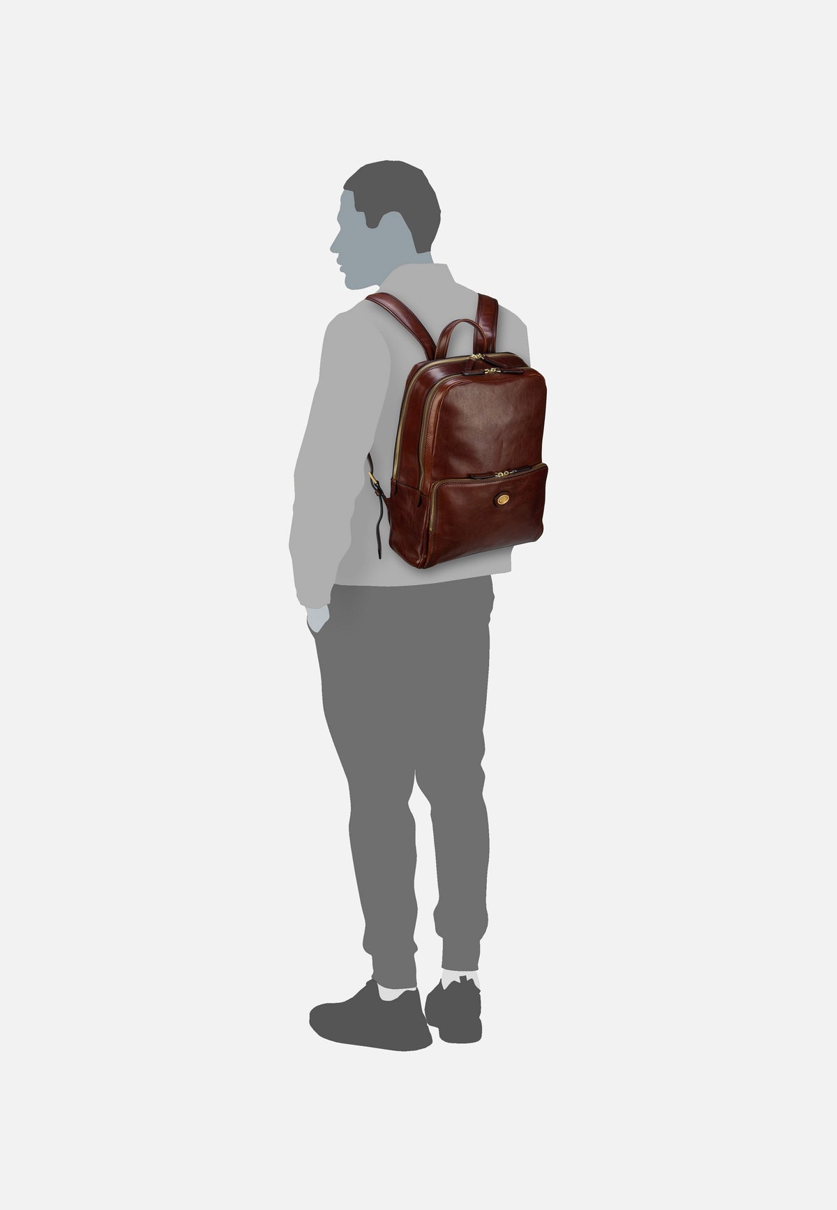 The Bridge Story Uomo 4810 Marrone/Oro Rucksack
