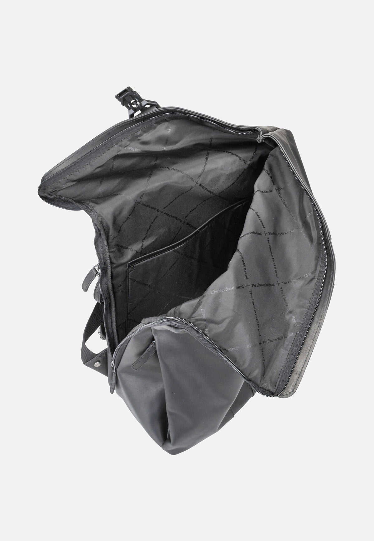 The Chesterfield Brand Savona 0322 Black Rolltop Rucksack