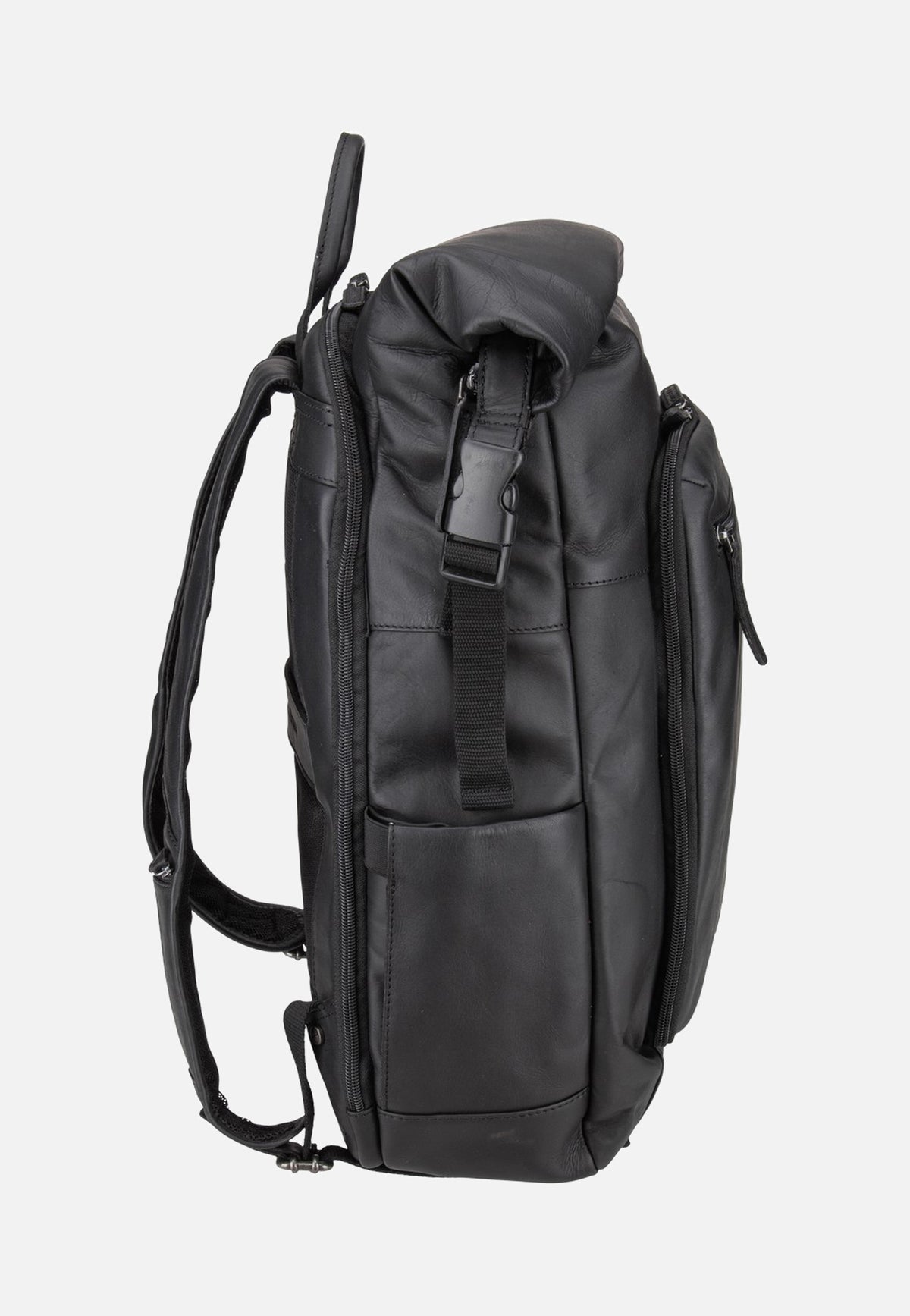 The Chesterfield Brand Remo 0713 Black Rolltop Rucksack