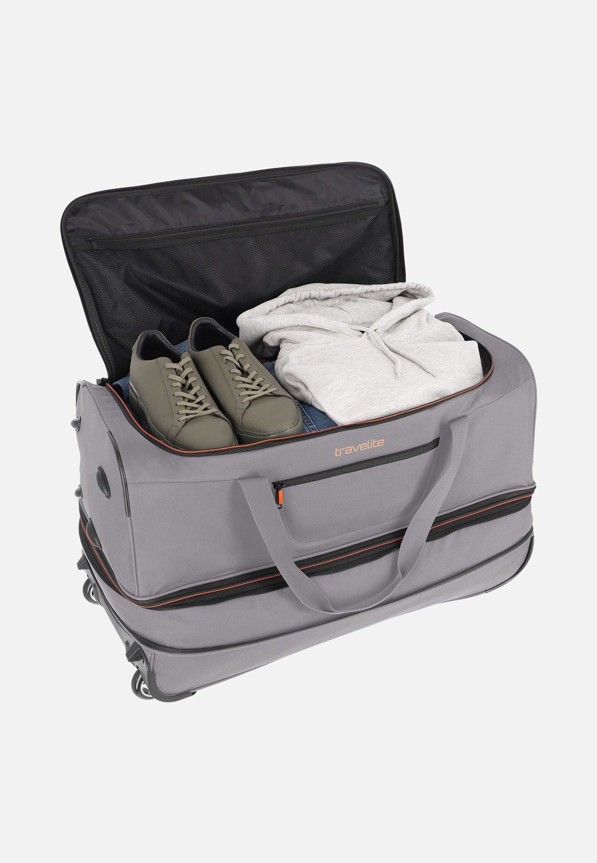 travelite Basics Trolley L Grau Reisetasche mit Rollen