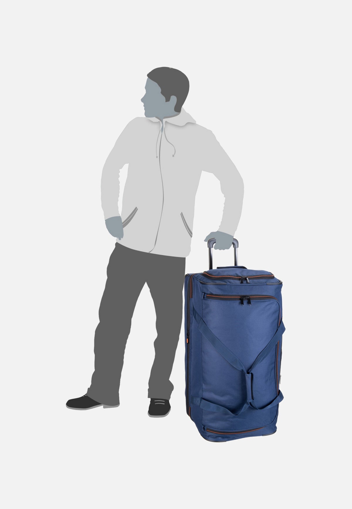 travelite Basics Trolley L Marine Reisetasche mit Rollen