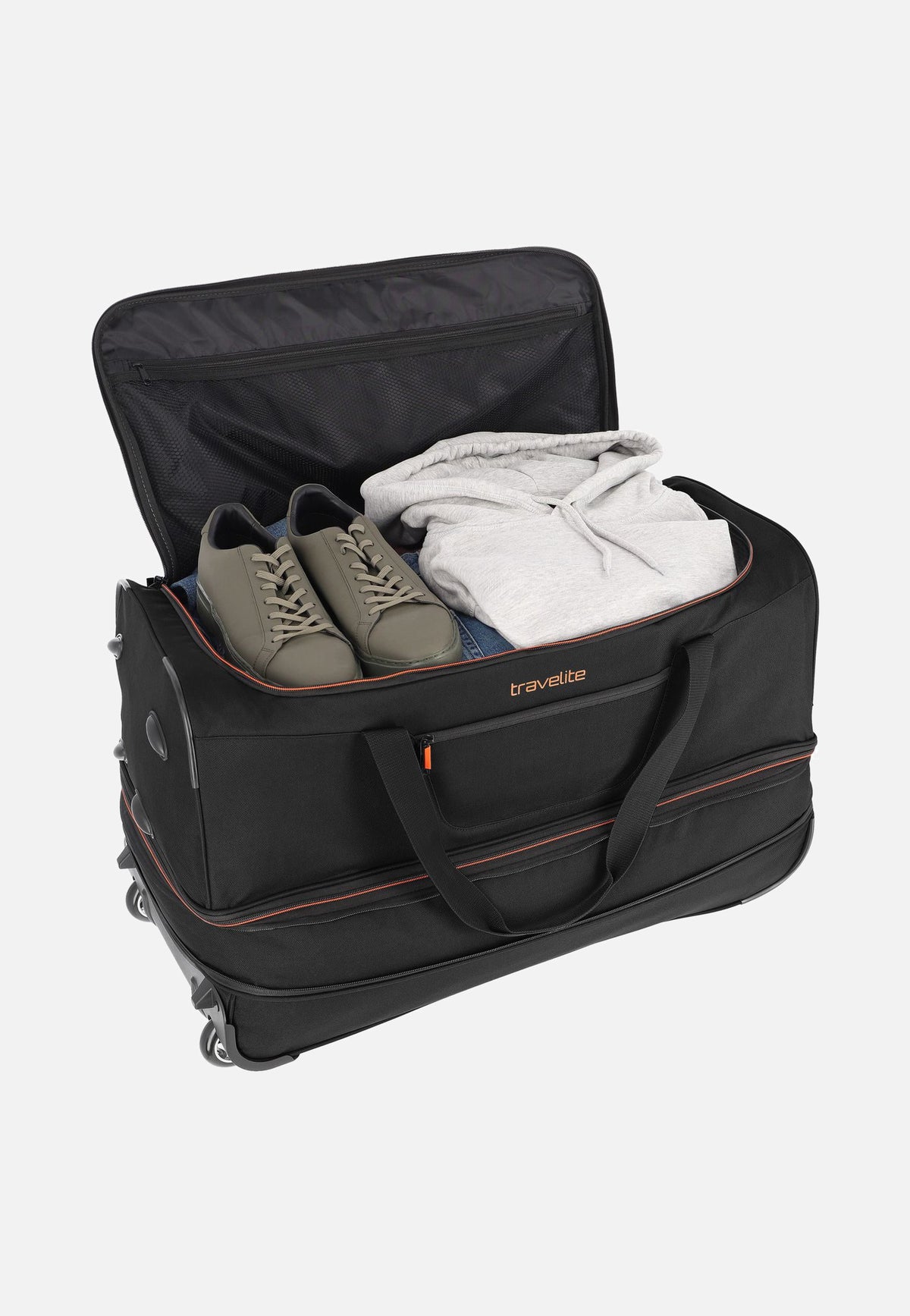 travelite Basics Trolley L Schwarz Reisetasche mit Rollen
