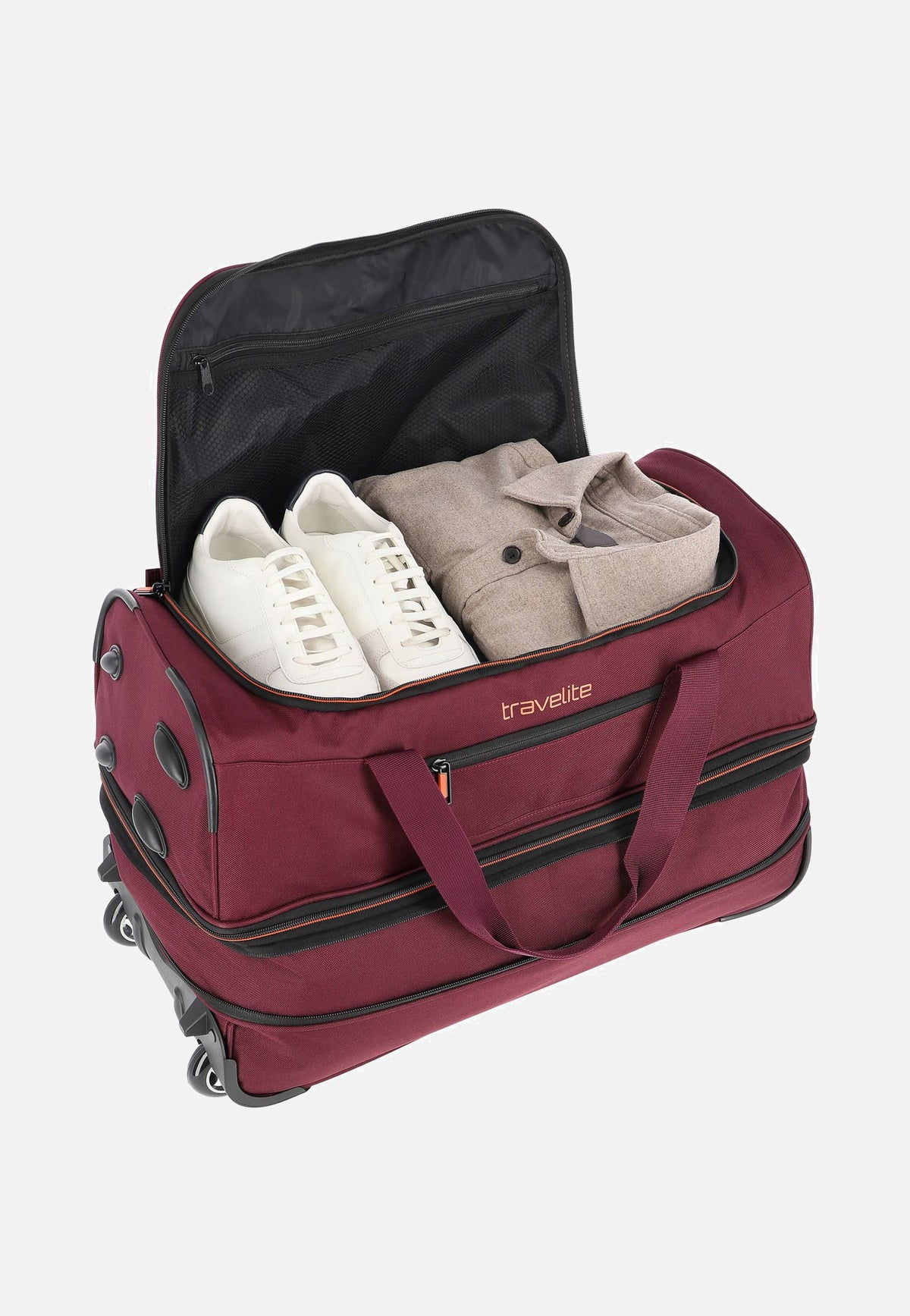 travelite Basics Trolley S Bordeaux Reisetasche mit Rollen