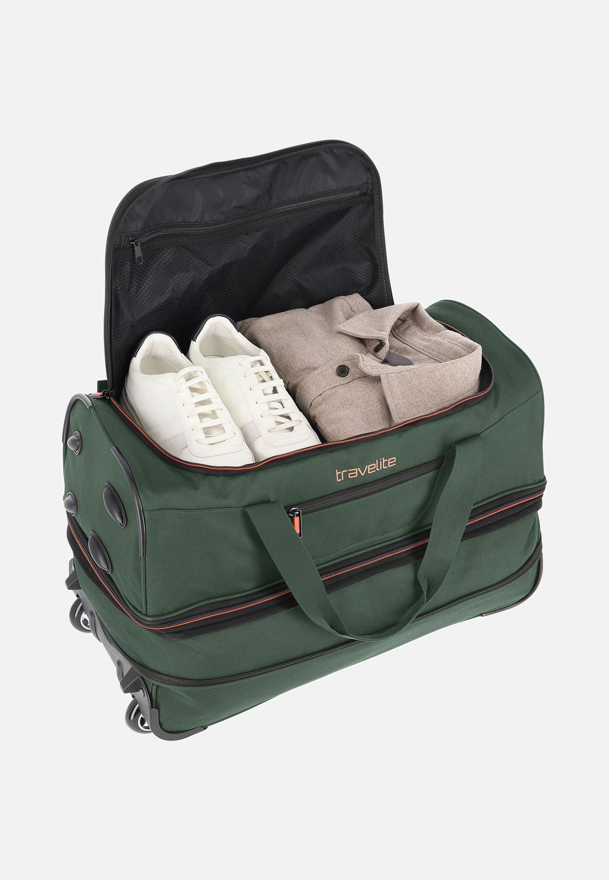 travelite Basics Trolley S Dunkelgrün Reisetasche mit Rollen