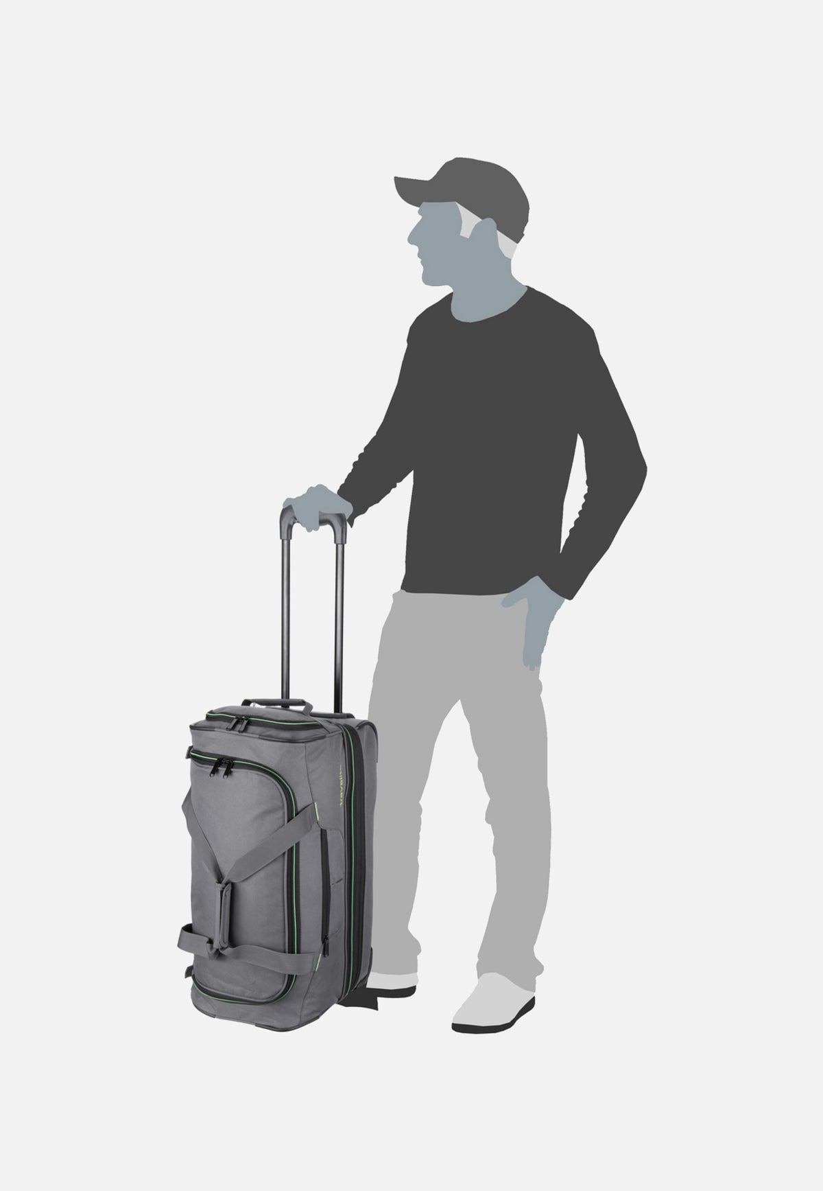 travelite Basics Trolley S Grau Reisetasche mit Rollen