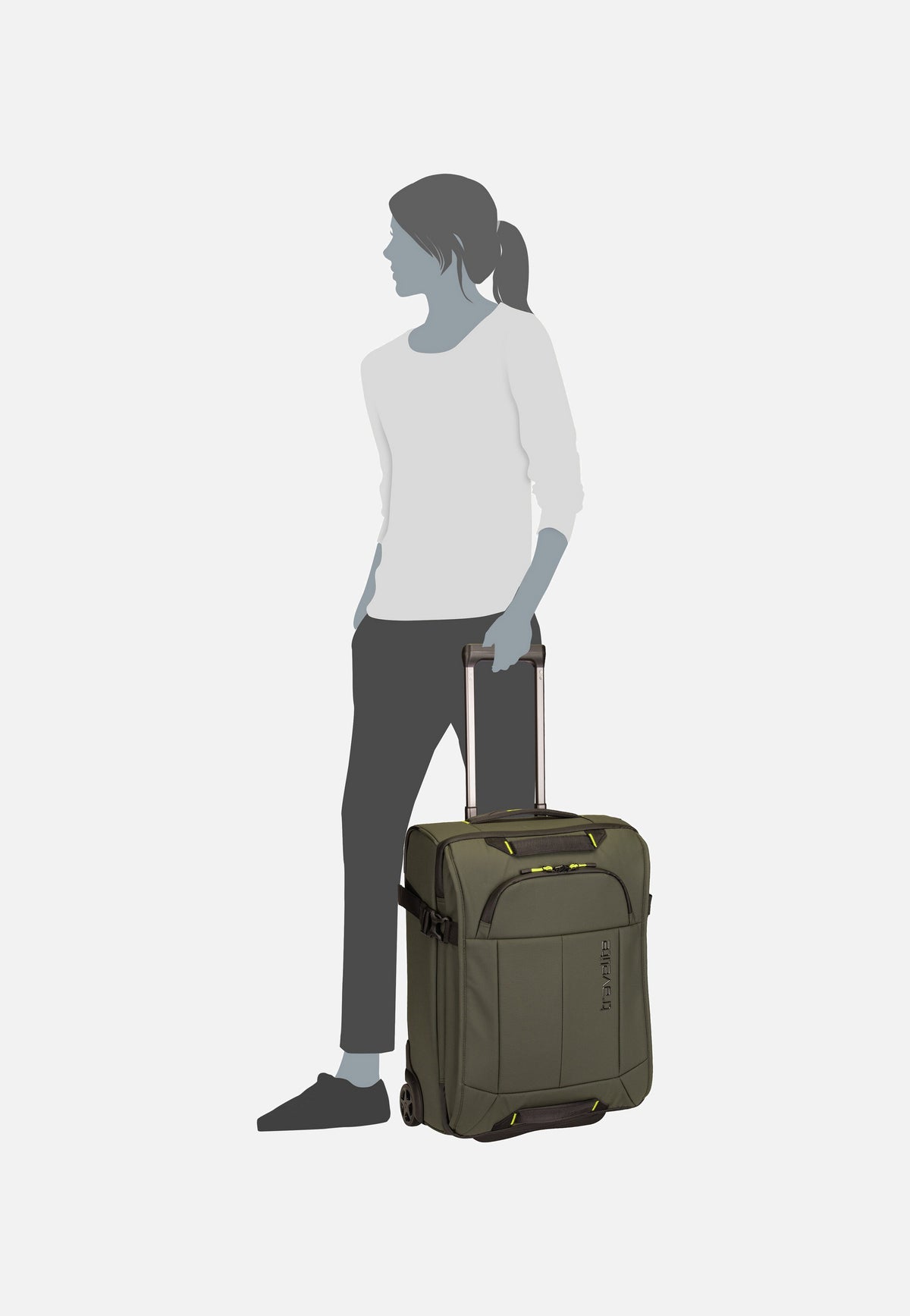 travelite Briize Wheeled Duffle S Khaki Reisetasche mit Rollen