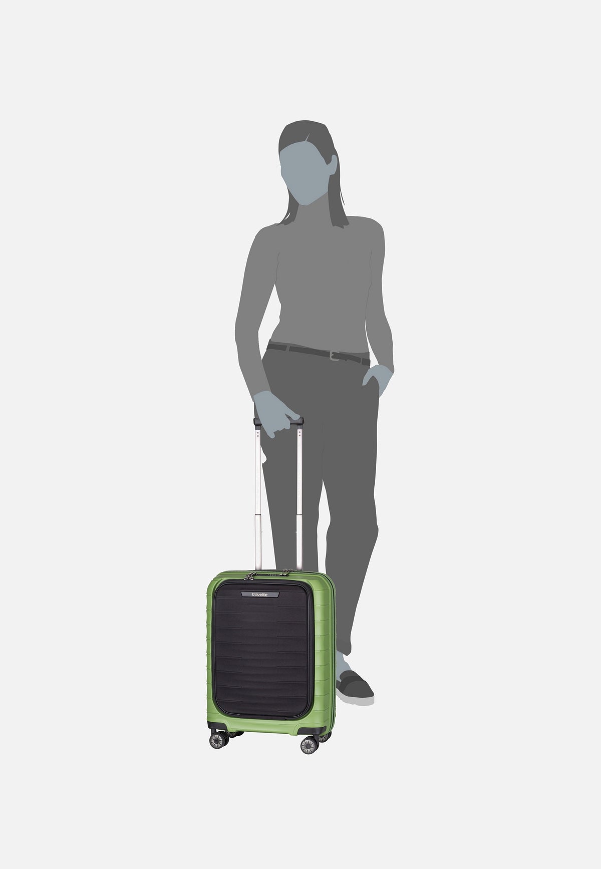 travelite Mooby 4w Trolley S Front Pocket Grün Koffer