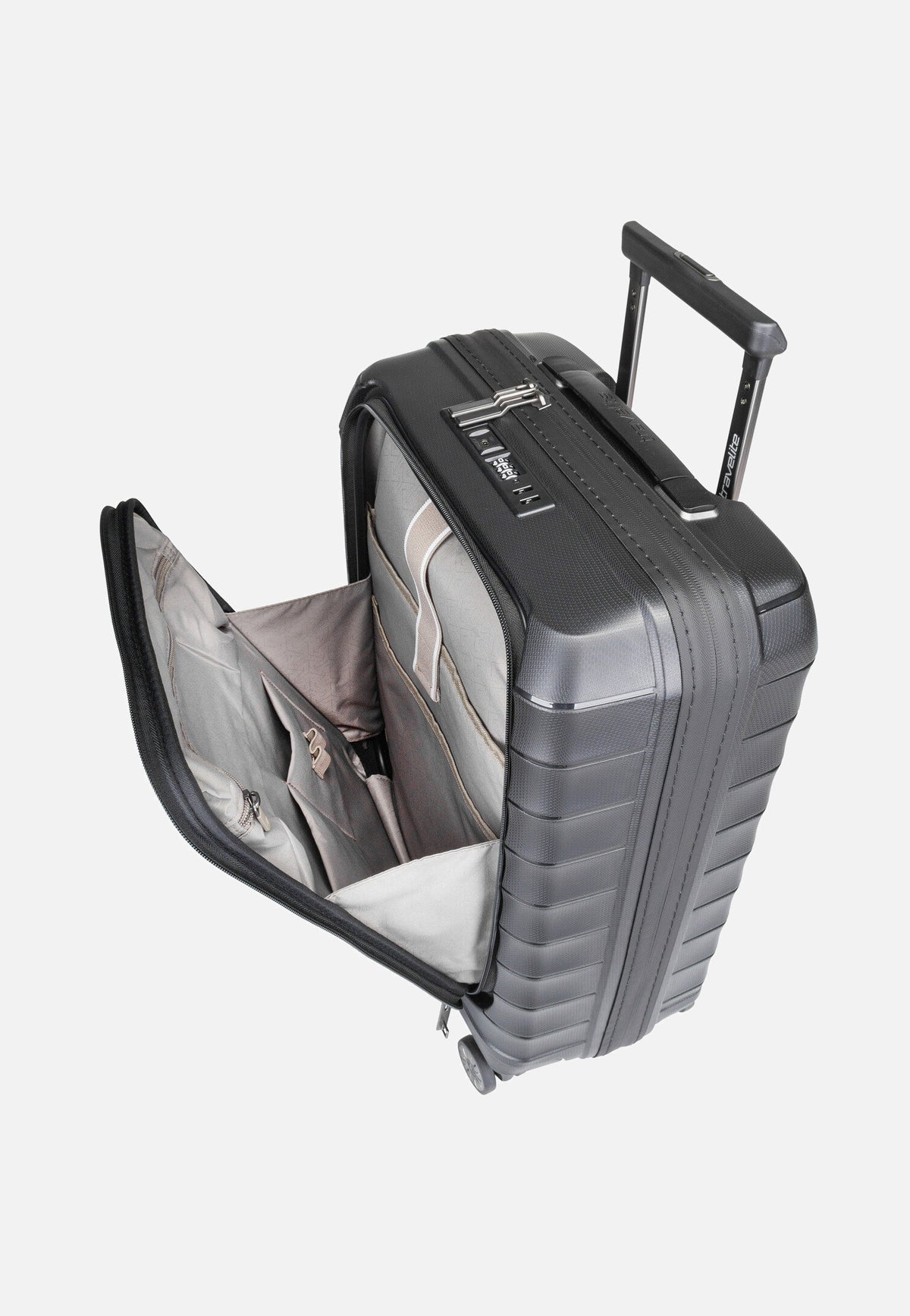 travelite Mooby 4w Trolley S Front Pocket Schwarz Koffer