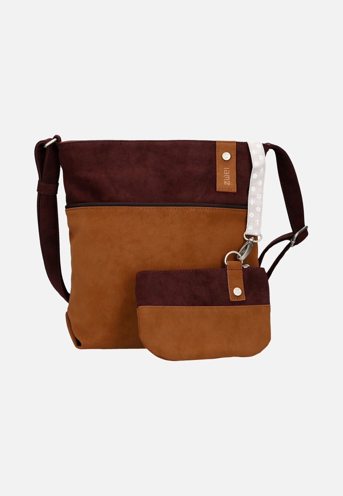 zwei Jana J10 Nubuk/Cognac Beuteltasche